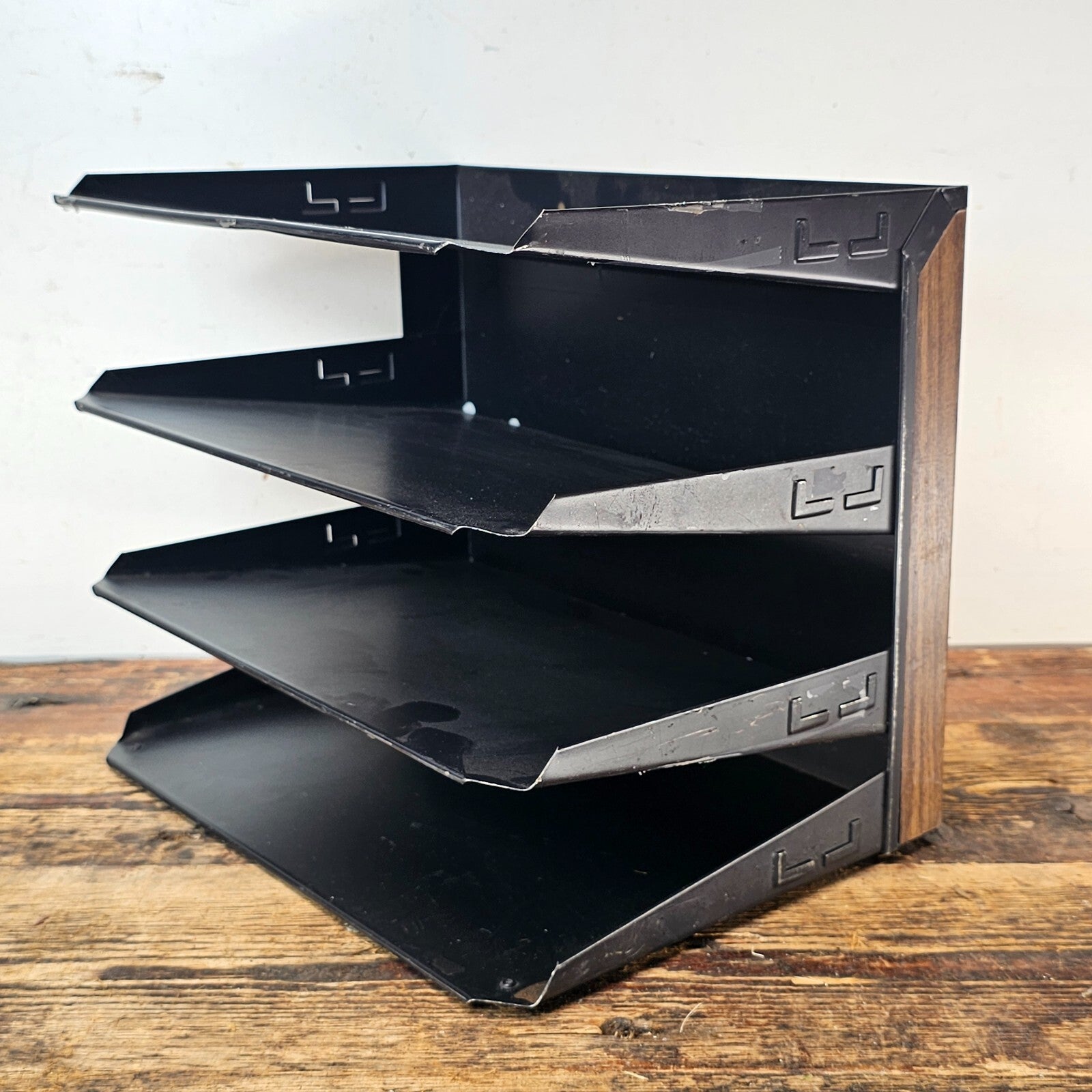 Vintage LIT-NING 4-Tier Desktop Steel File Organizer
