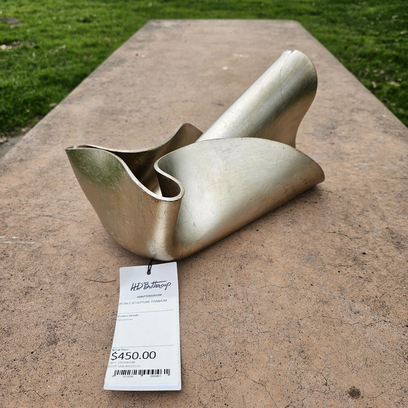 HD buttercup Sculpture Decor "Petals Sculpture Titanium" With Tags $450