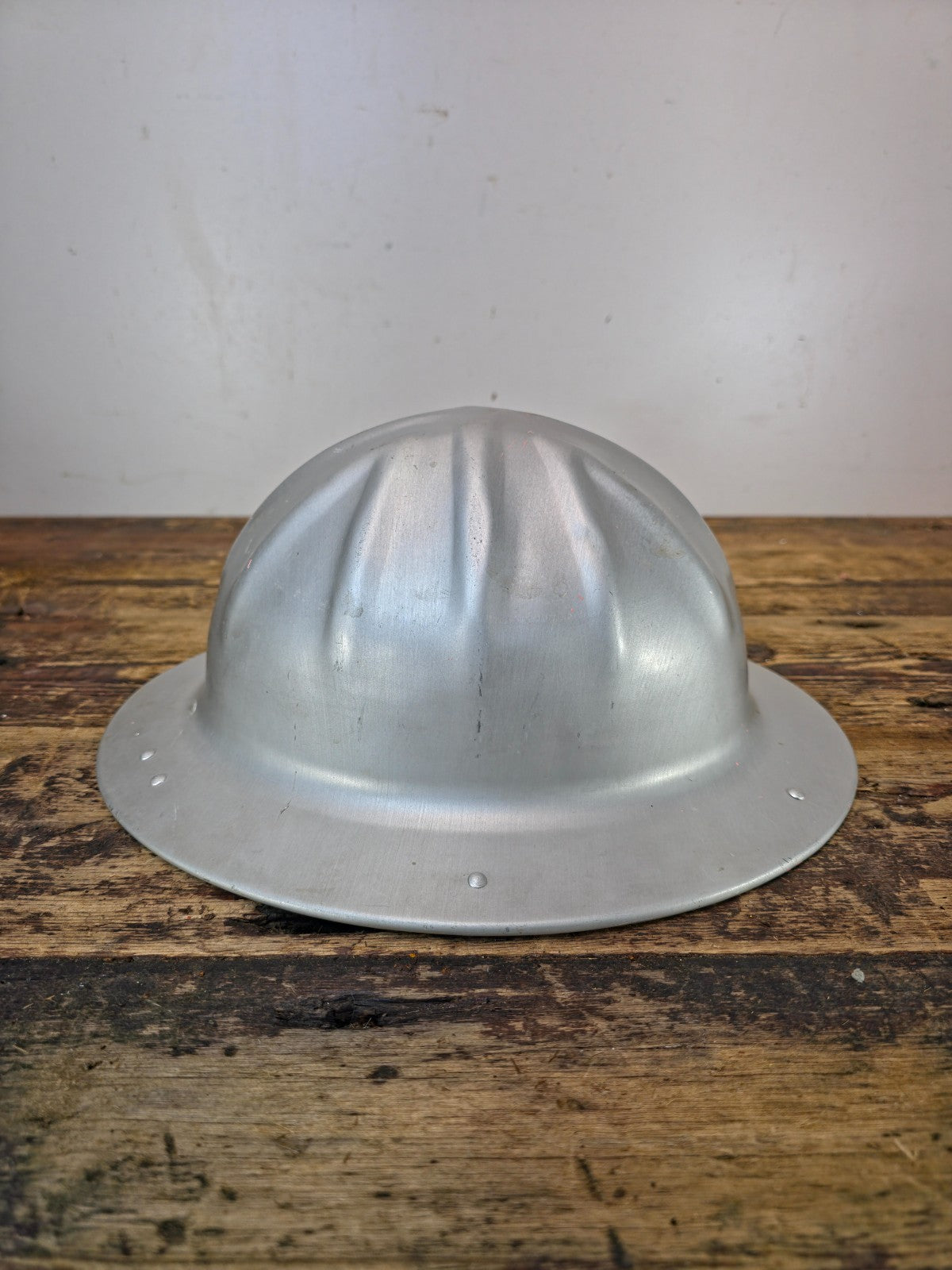 Vintage B.F. McDonald Co. Aluminum Hard Hat – Los Angeles, c.1940s–1950s