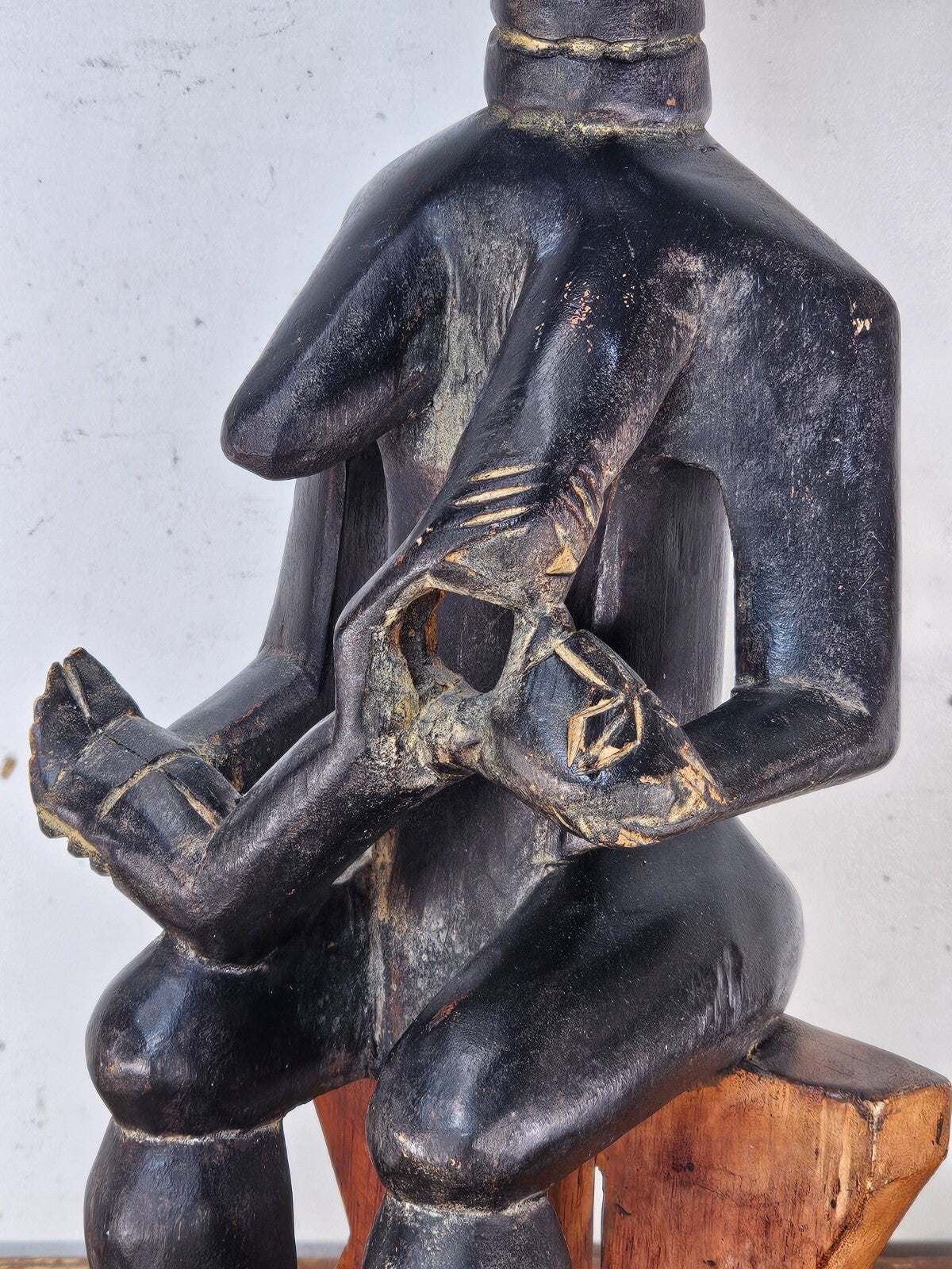 Ghana Ashanti Traditional Wooden Maternal Figure 15"H x 4.75"W x 4"D
