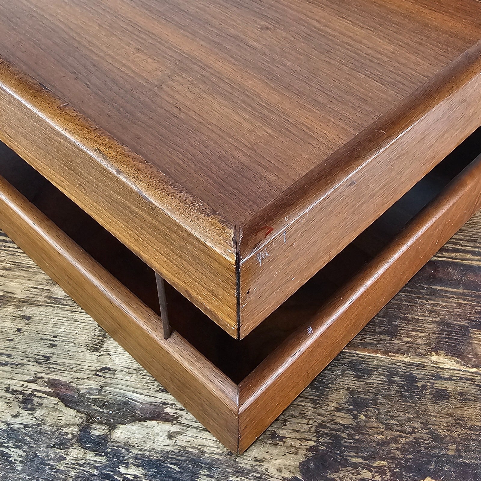 Carver Wood Products Solid Wood 2-Tier Desk Tray Set Mid-Century Modern