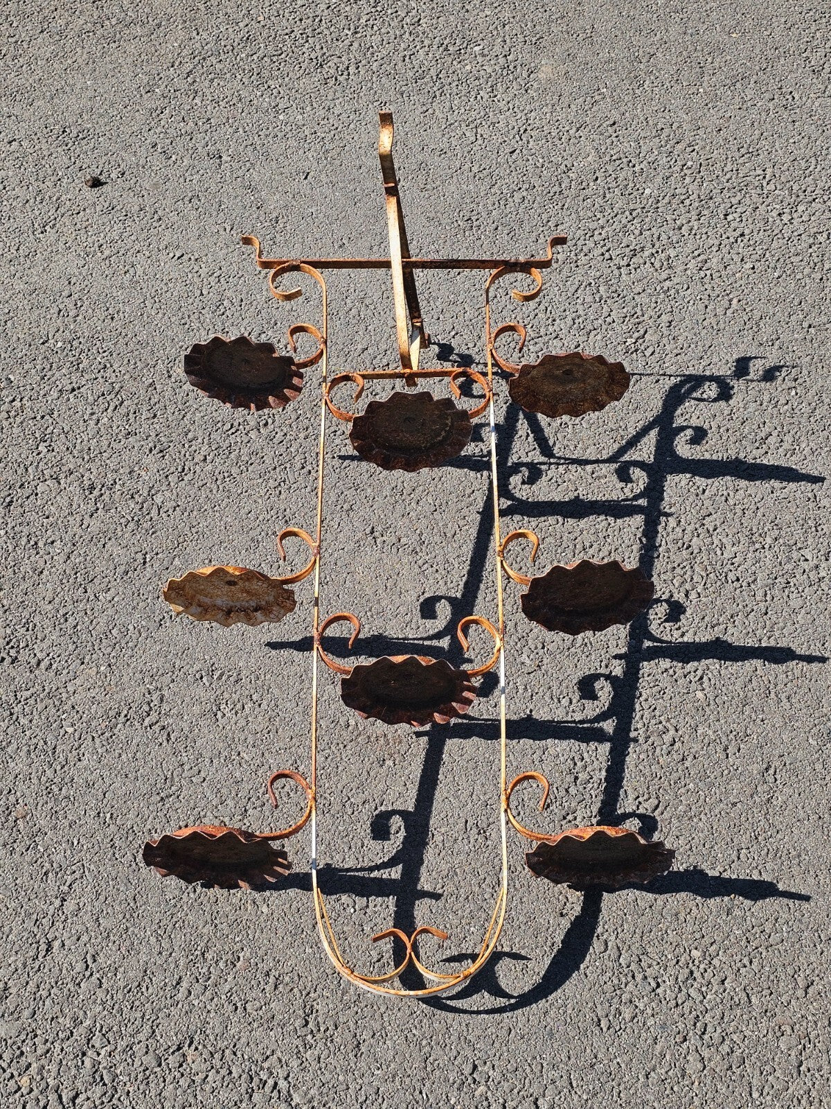 Vintage Rusty Multi Pot Stand 8-Plant Holder Stand 38"H