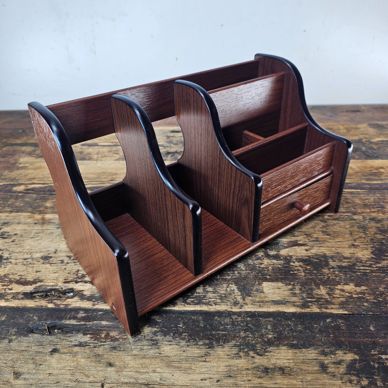 Compact Desktop Organizer CD Rack / Pen Holder 11"L x 5.5"D x 6.25"H