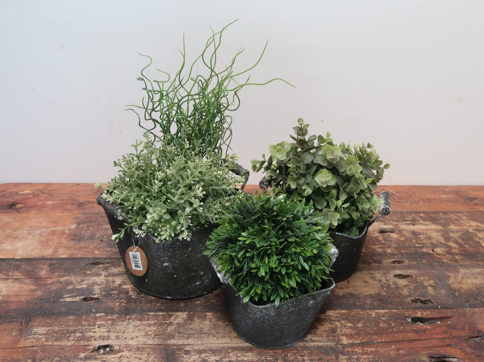 Rustic Metal Planters Set of 3 Nested Rustic Weathered Planter With Handles