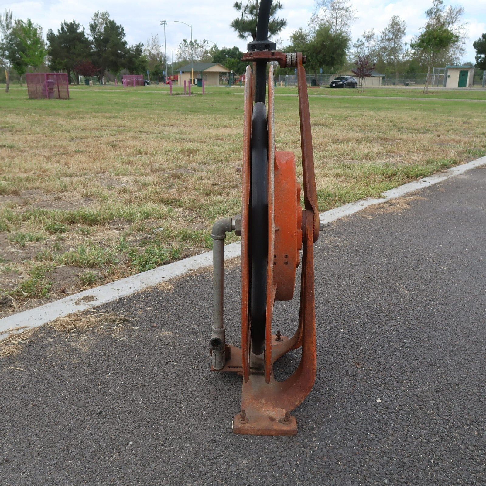 Antique APPLETON AIR LIQUID REEL BP 3788 Orange 1930s Large 99 lbs.!!