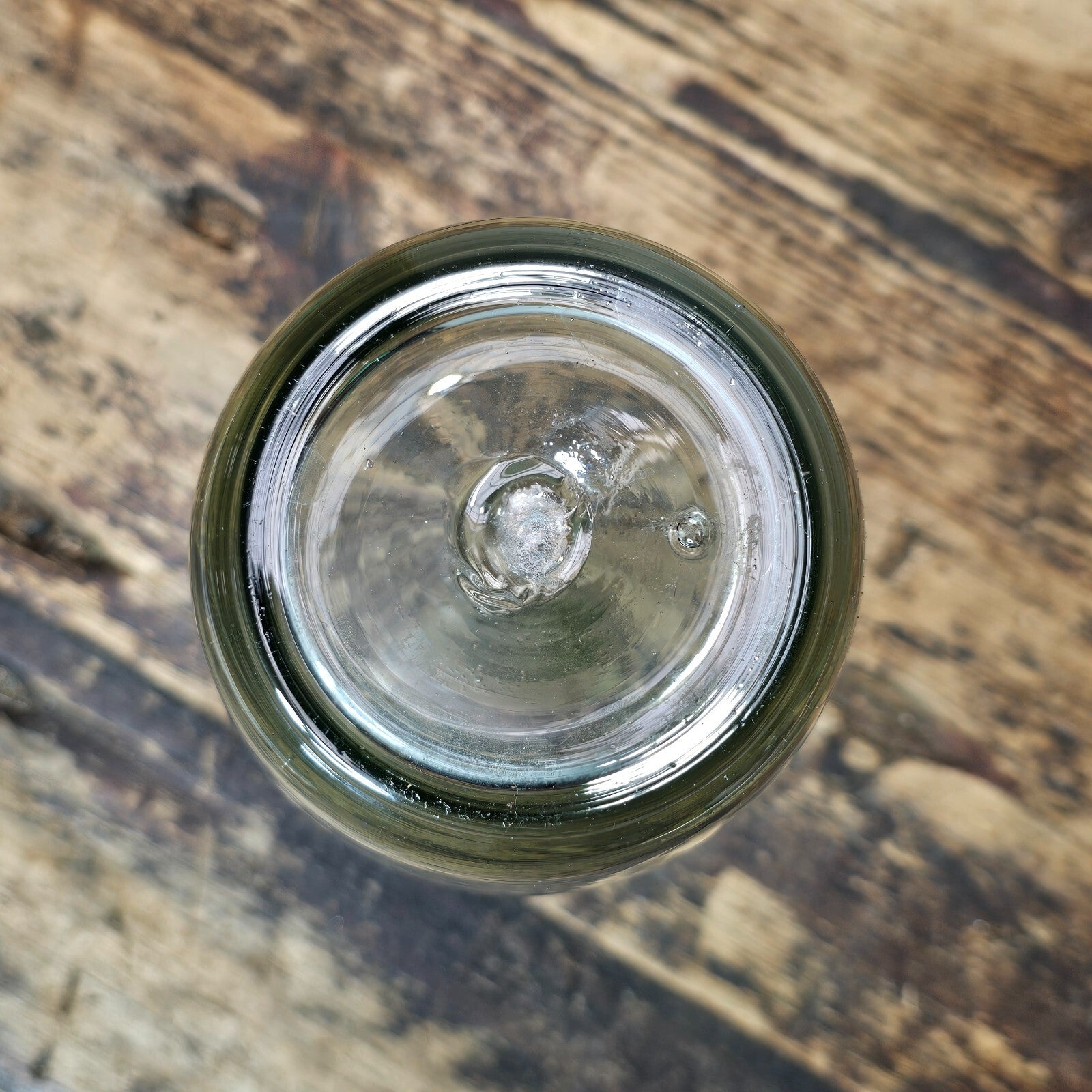 Rustic Hand-Blown Glass Bottle/Bud Vase 9"H