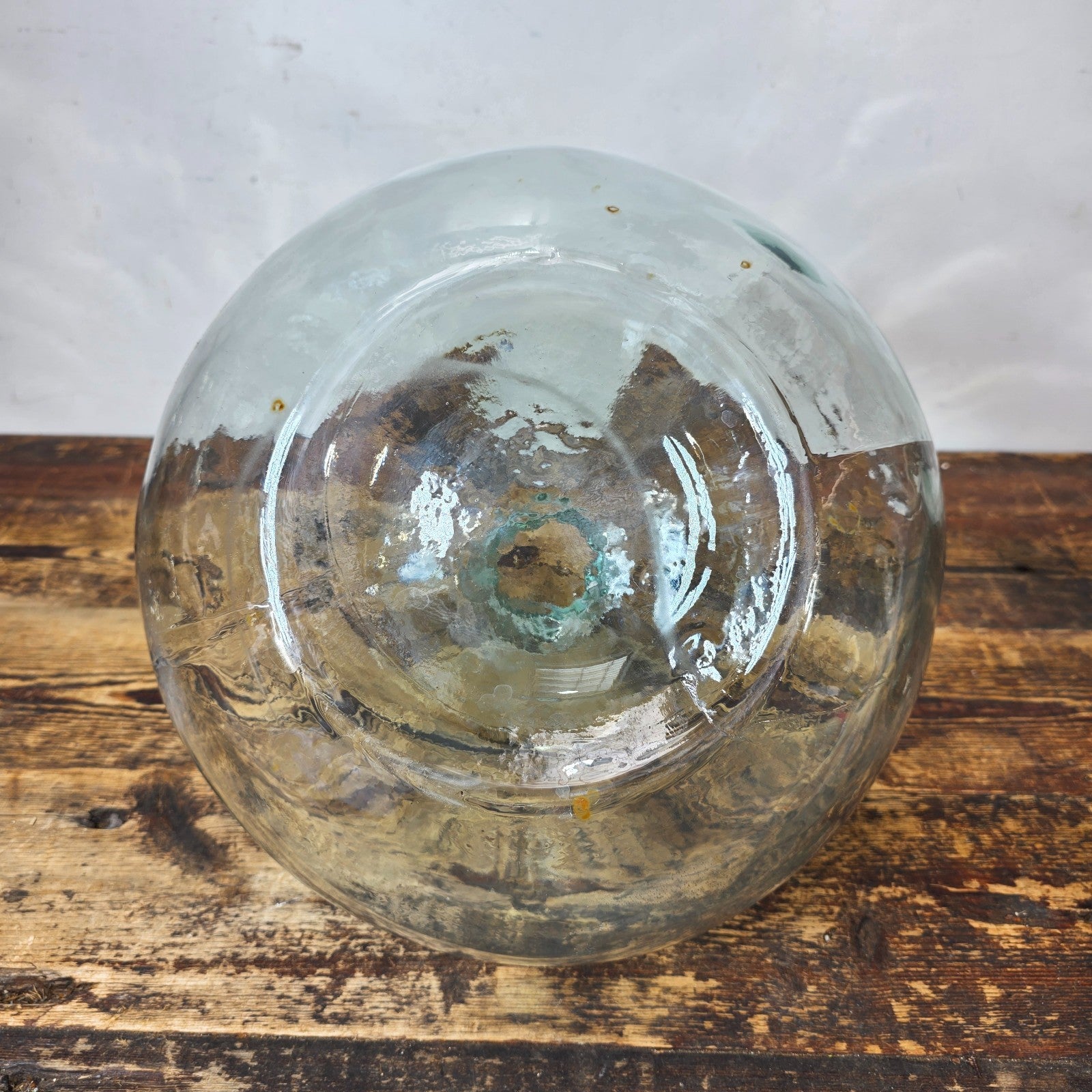 Clear Recycled Glass Vase Organic Style Made In Spain 12"Dia. x 12.5"H