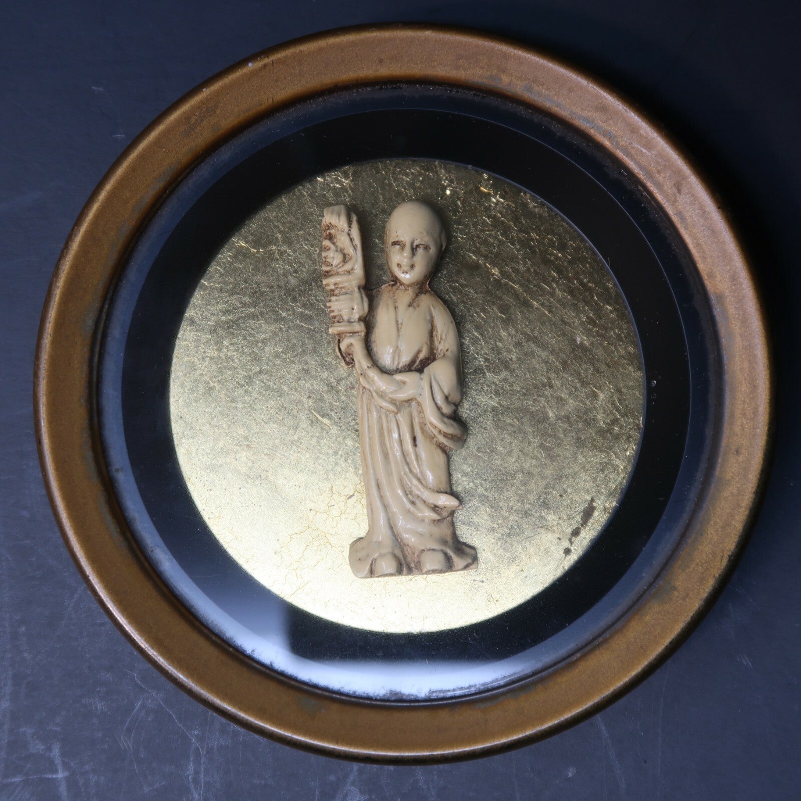 Lot of 4 Vintage Coasters Chinese Immortal (神仙) Figure In each Coaster