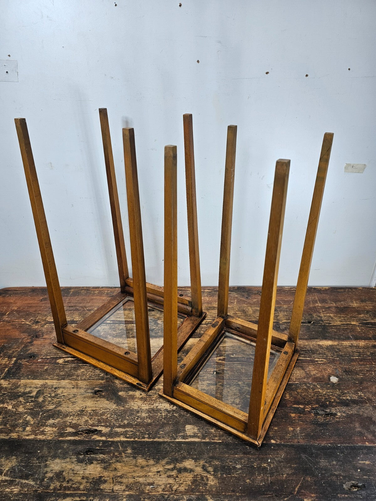 Antique 1920s FLINT & HORNER Hand-painted Nesting Tables with Pencil Post Legs