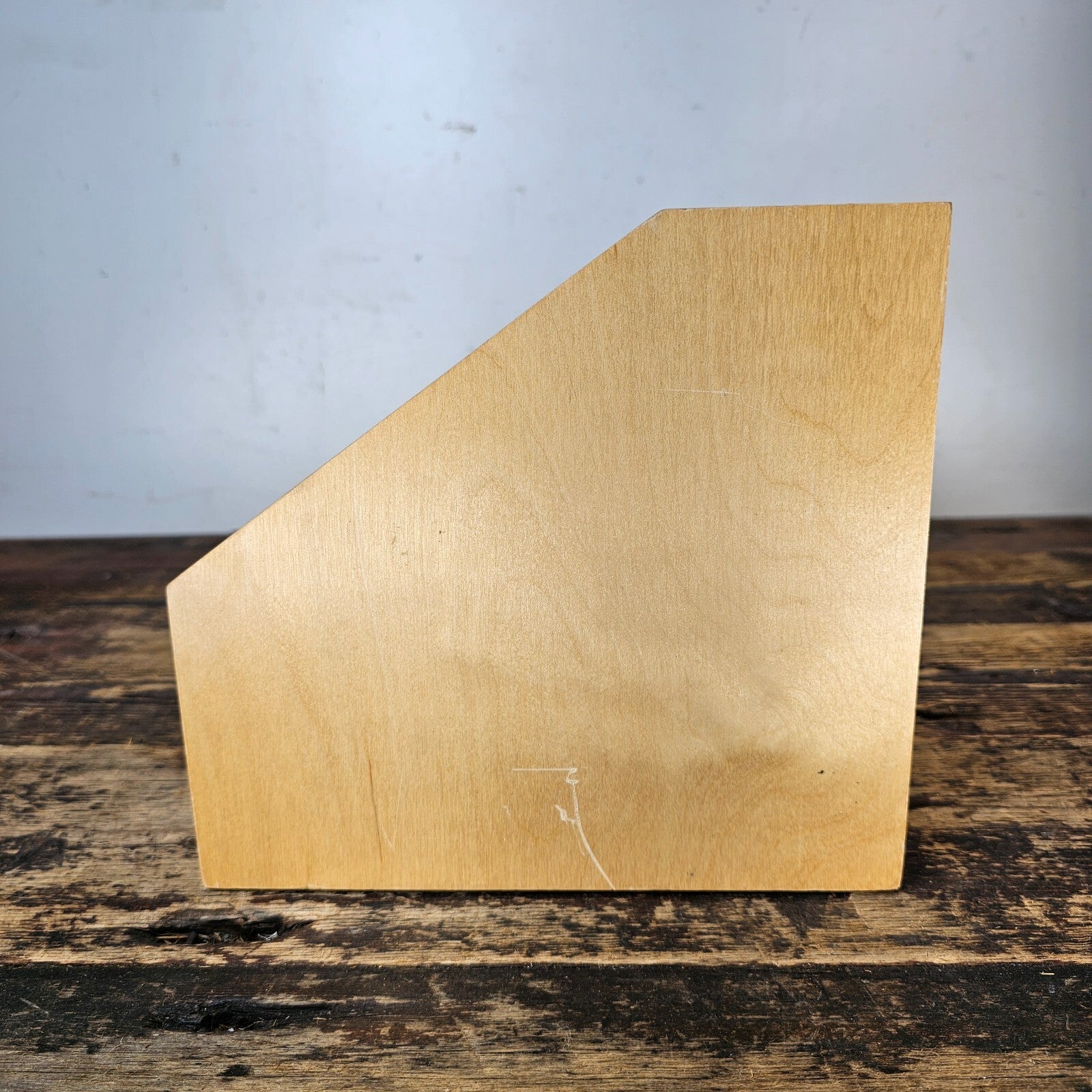 Slanted Front Wooden Desk Organizer 11"W x 8.75"D x 8"H