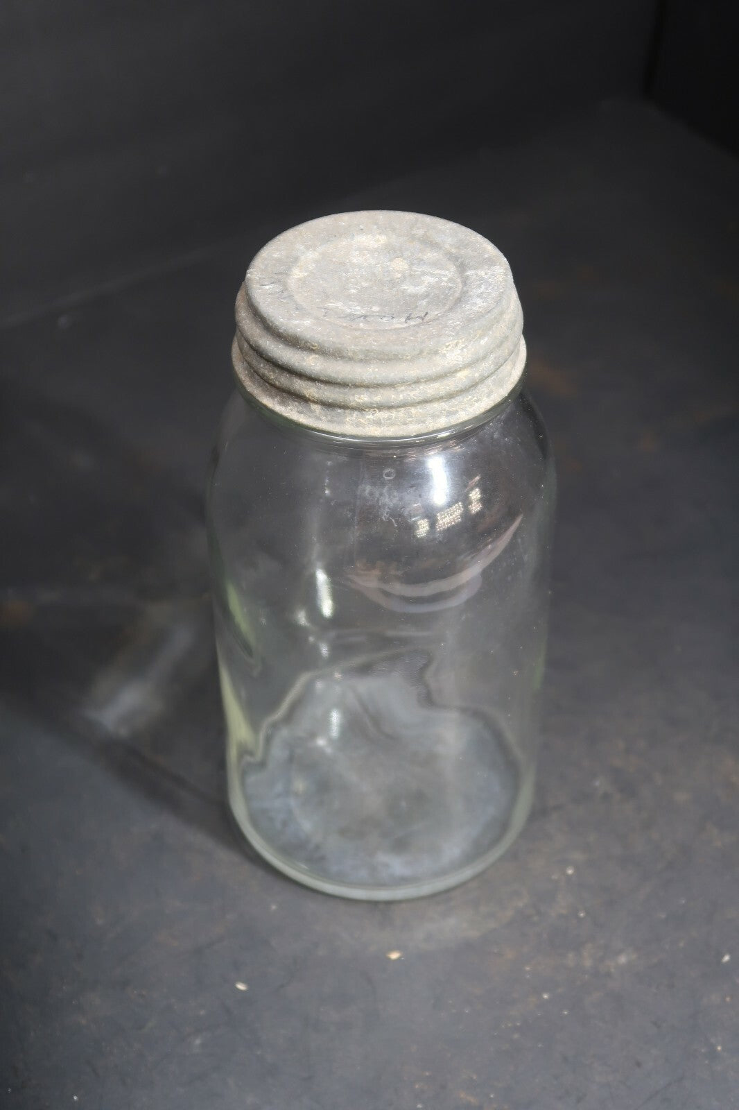 Vintage Canning Jar With Zinc Lid 3.75" x 7.5"