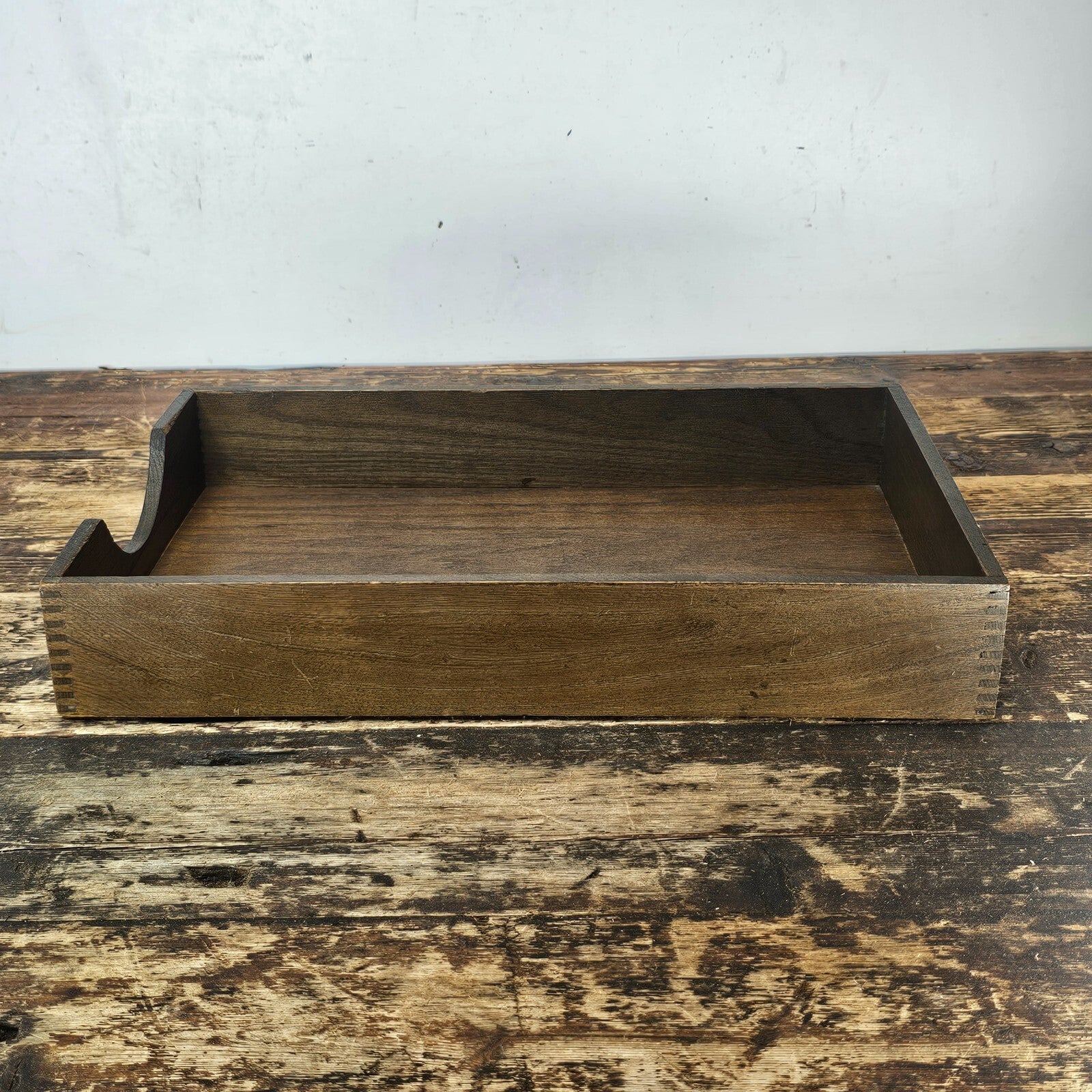 Vintage Hedges Files "The Line" No. 1722 Oak Wood Paper Tray
