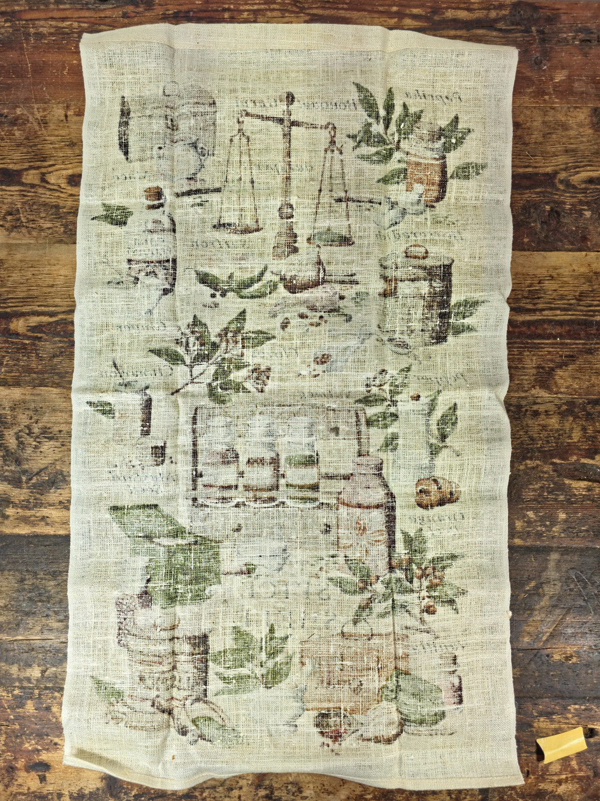 Vintage Kay Dee “The Spice Shelf” Pure Linen Tea Towel 1970s