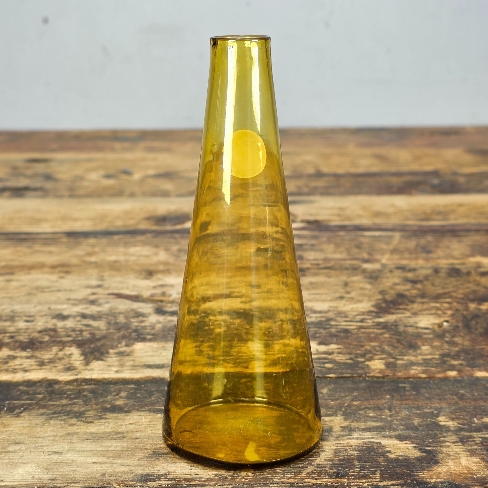 Counterpoint San Francisco Amber Hand Blown Glass Vase Made in Japan 1960s