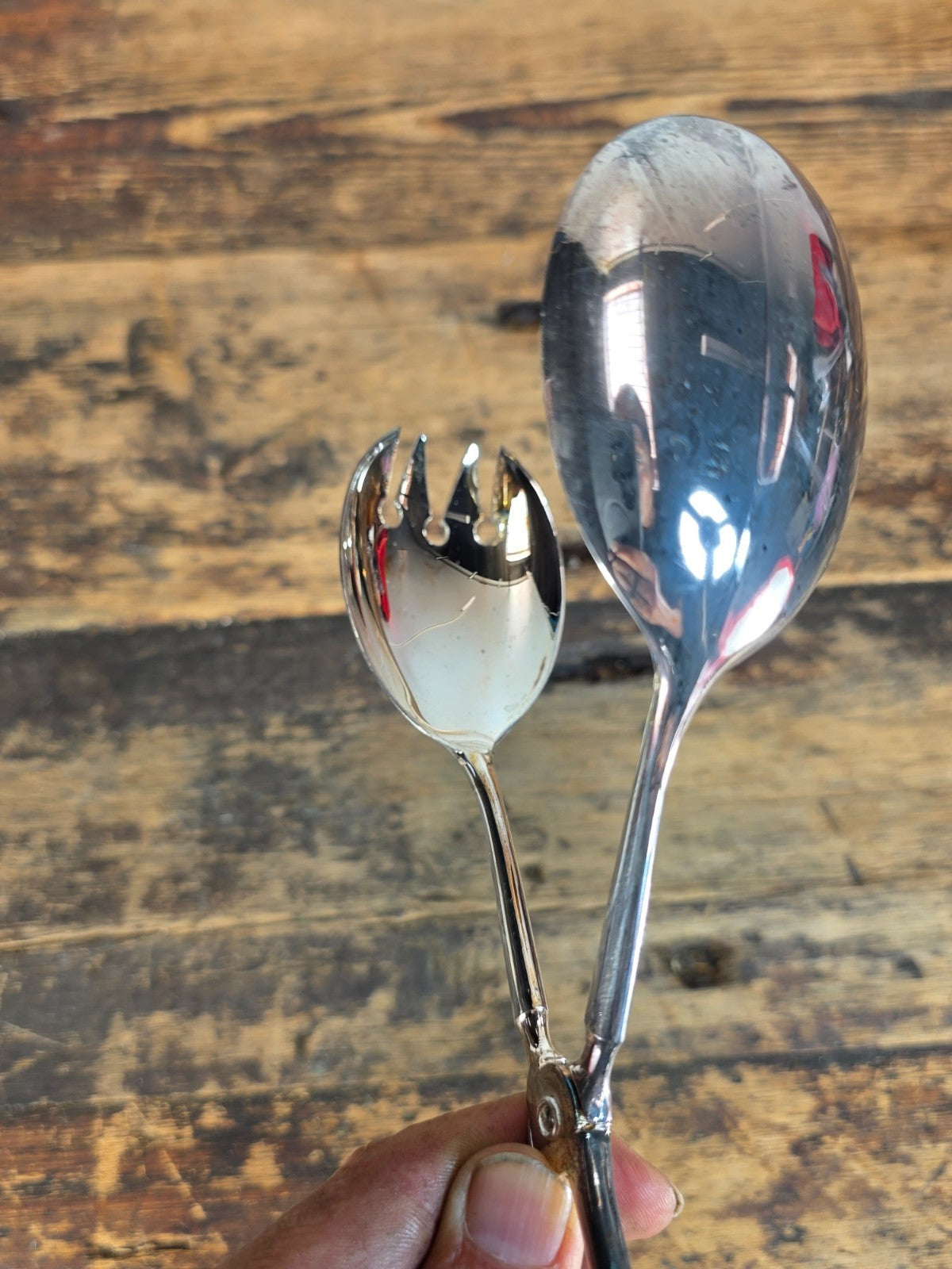 Vintage Italian Silver Plated Salad Serving Tongs 10" with Box Made in Italy