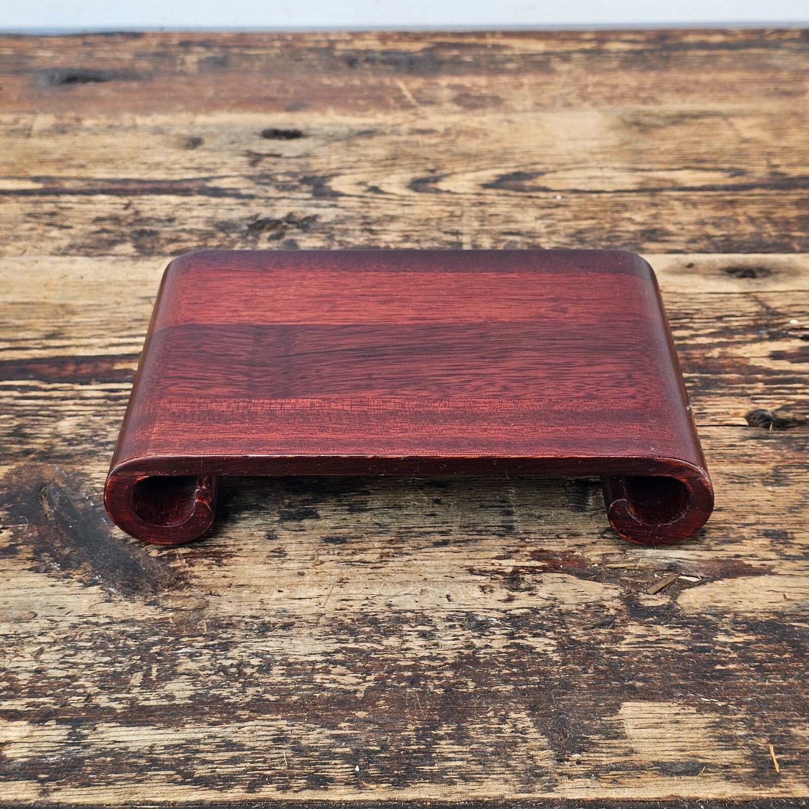 Small Rosewood Scroll Stand 7.25"L x 5"W x 1.5"H