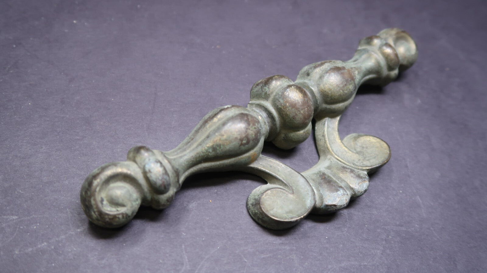 Ornate Victorian Brass Drawer Handle Pull 7" Rustic Vintage (C)