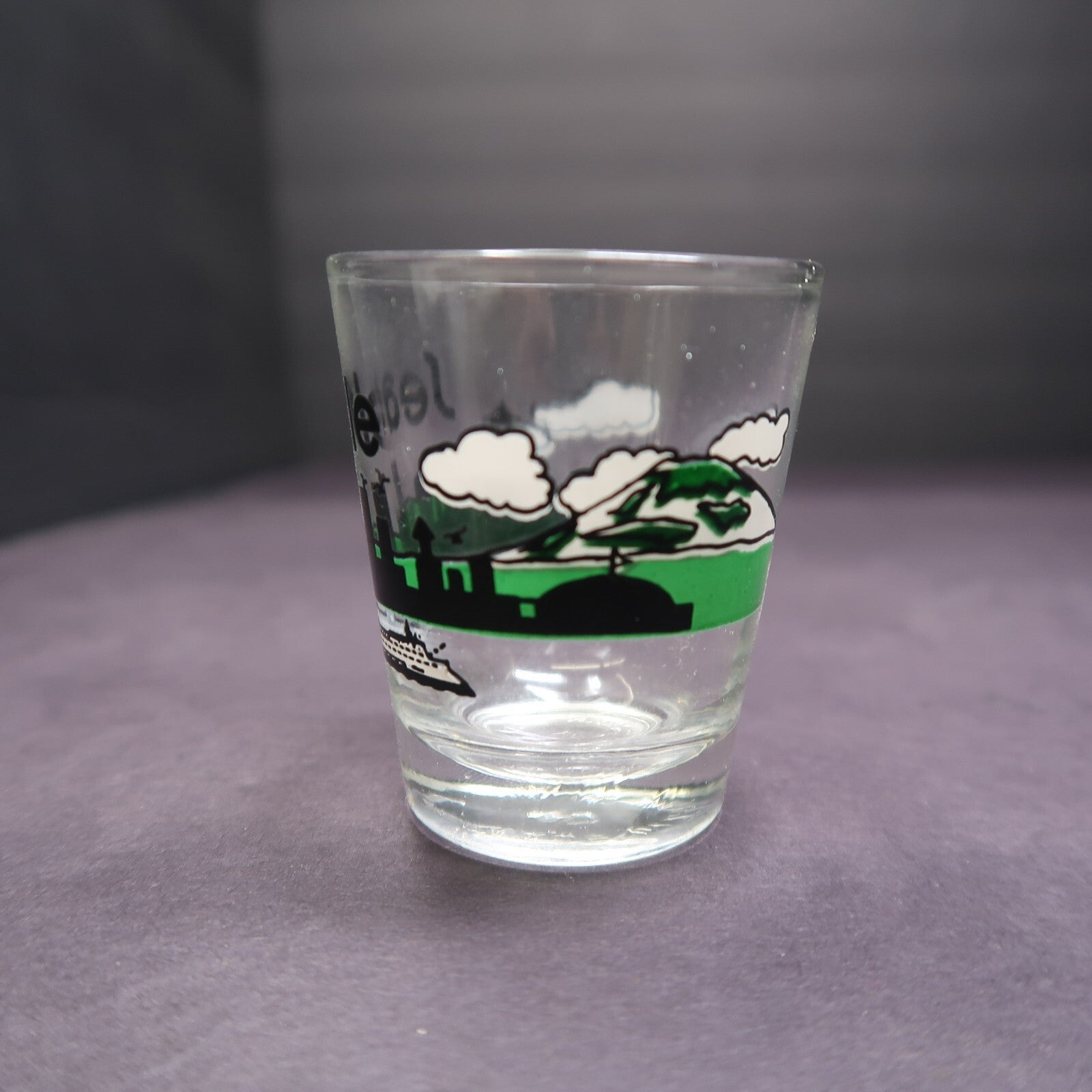 Seattle Skyline Souvenir Clear Shot Glass H 2.28"