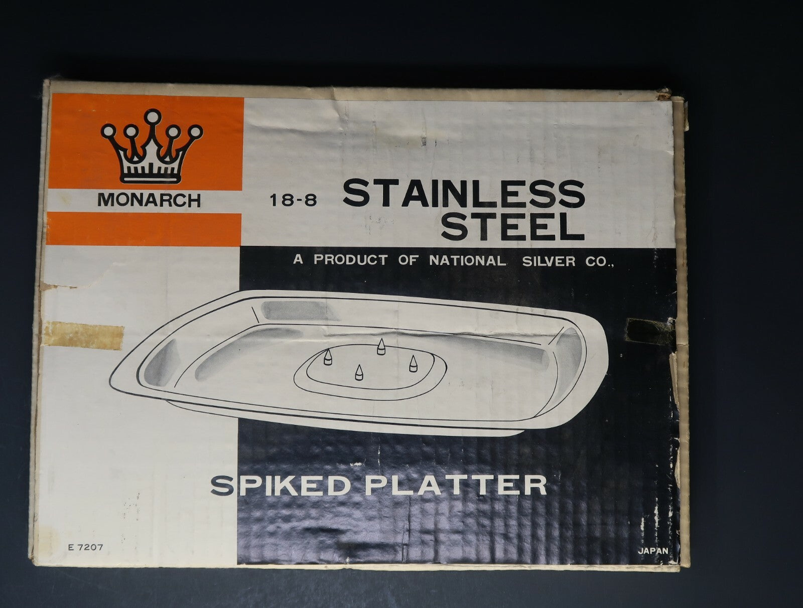 Vintage Stainless Steel Food Carving Tray Platter 4 Spikes Made In Japan