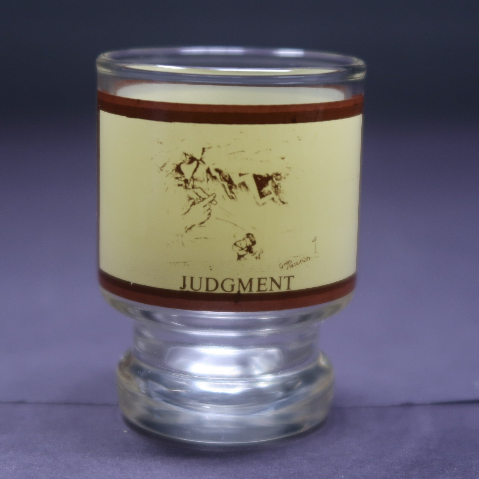 Gary Patterson The Judgment Golf Print Shot Glass H 2.6"