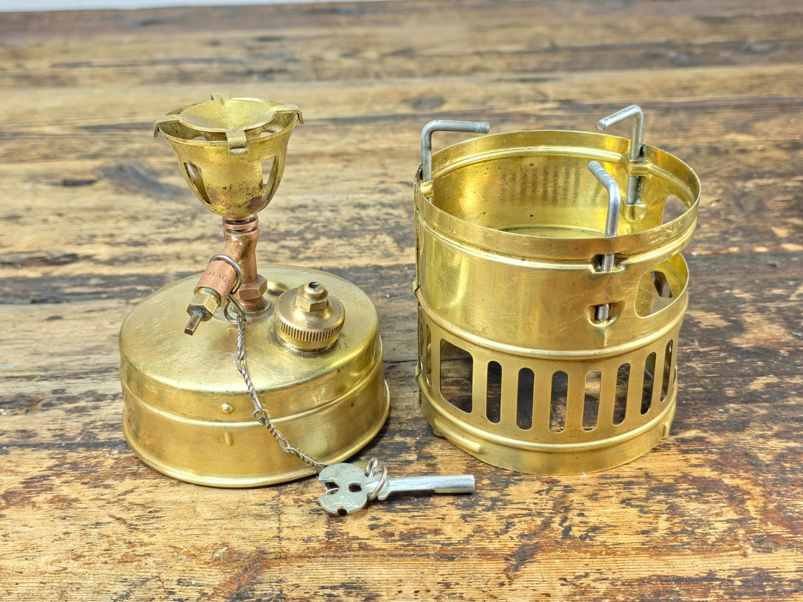 Vintage SVEA 123 brass camping stove — made in Sweden.