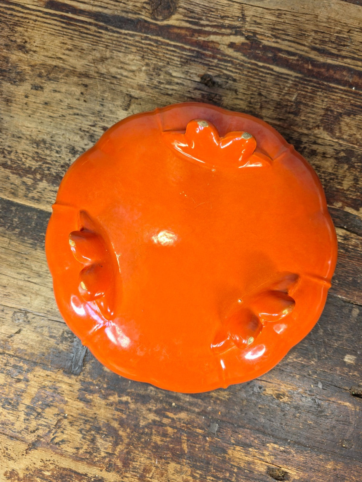 Vintage GMB USA Footed Ceramic Bowl / Planter – Orange Mid-Century