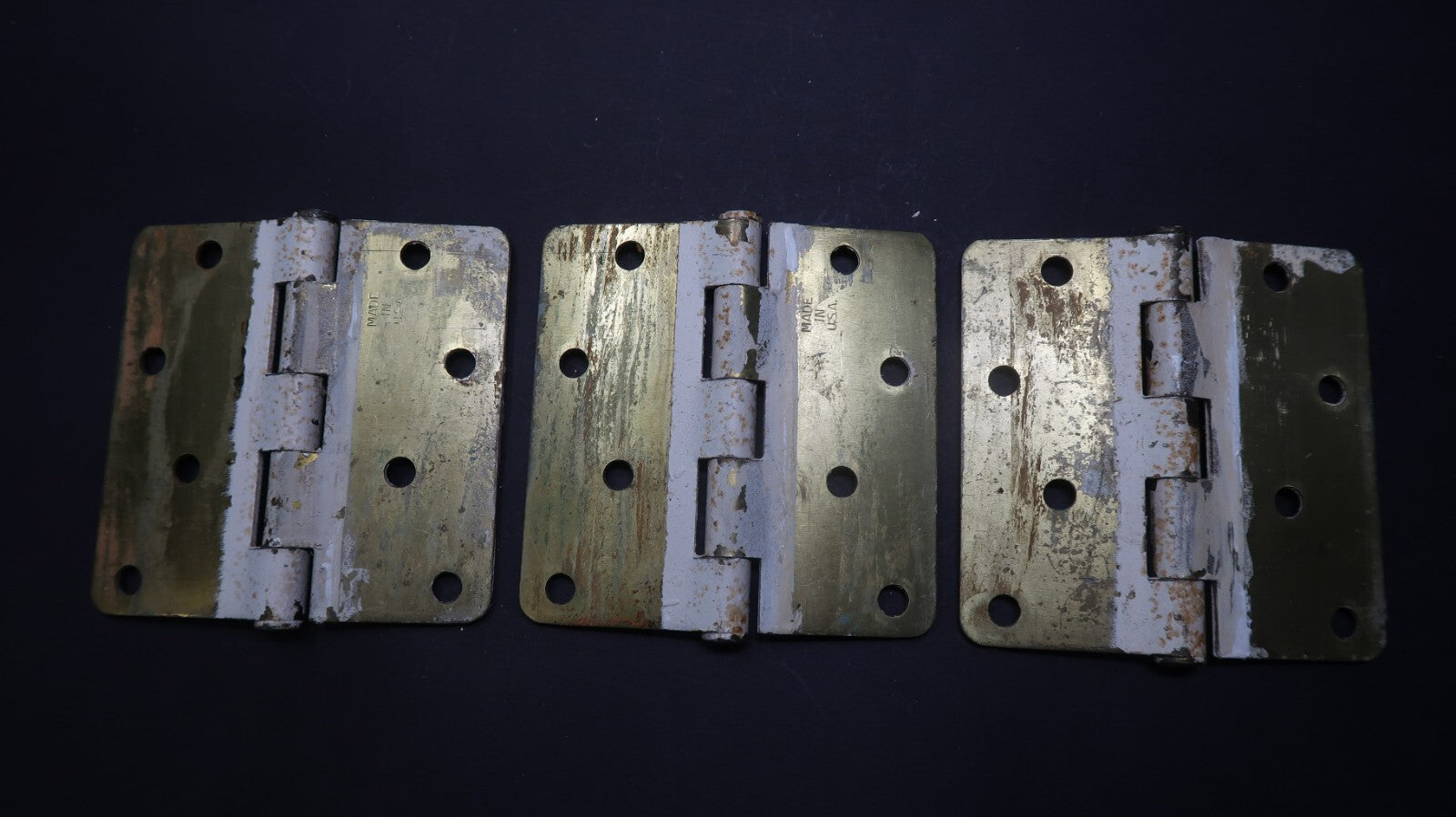 Set of 3 Vintage Door Hinges 4" x 4"