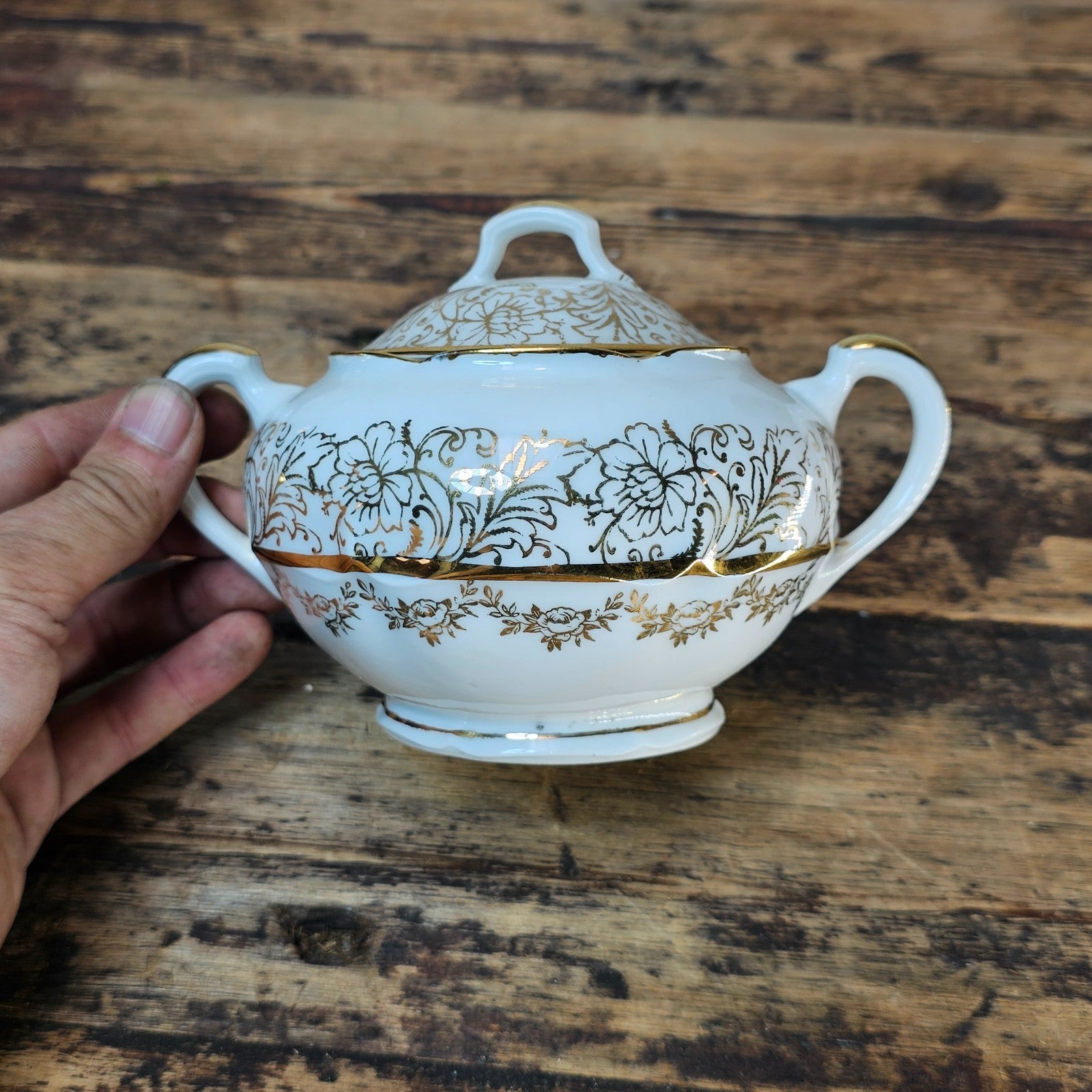 Vintage Haviland Limoges "Noble Ladies" Gold Gilt Tea Set - 5 Pcs
