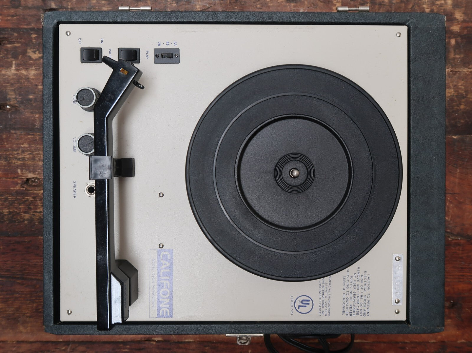 Califone 1010AV Portable Classroom Record Player (Needs Repair)