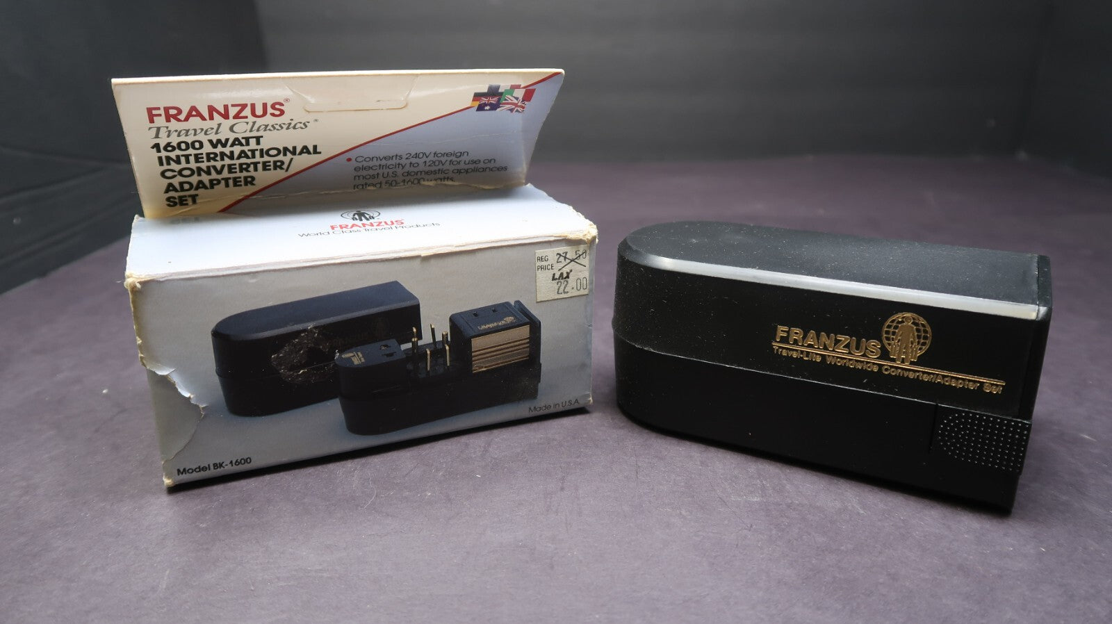 Franzus Travel-Lite Worldwide Converter Adapters Model BK-1600
