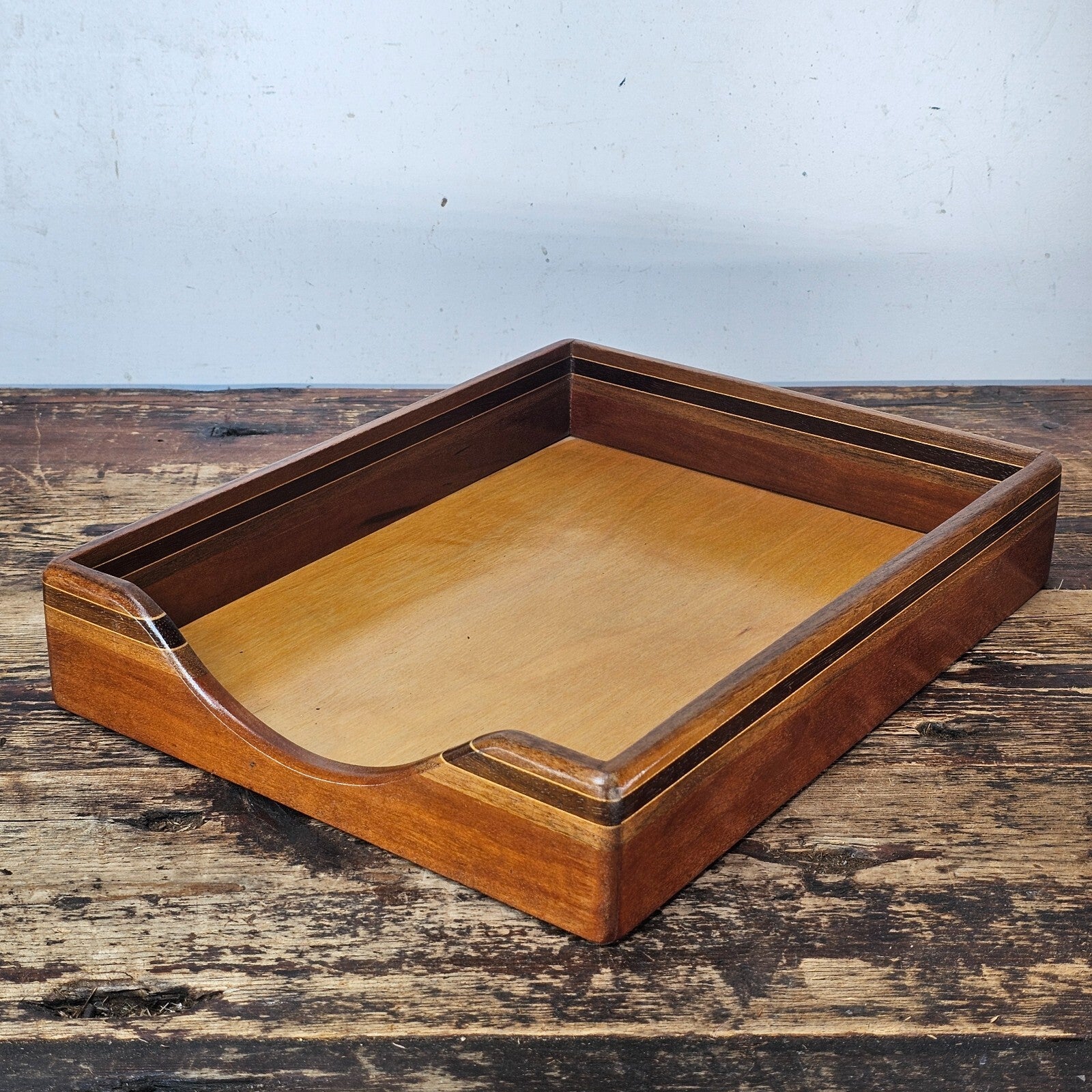 Nordic Style Vintage Wooden Document Tray