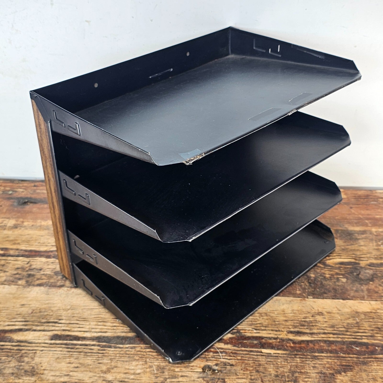 Vintage LIT-NING 4-Tier Desktop Steel File Organizer