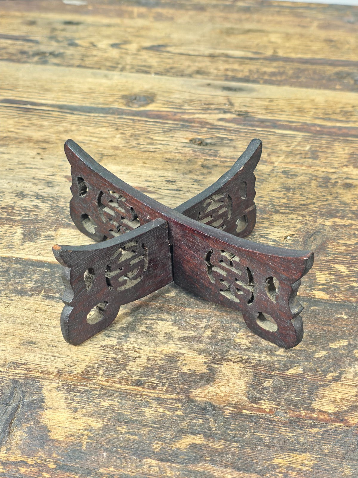 Small Asian Mixed Display Stands Set – Chinese & Japanese Wood Bases (3 pcs)