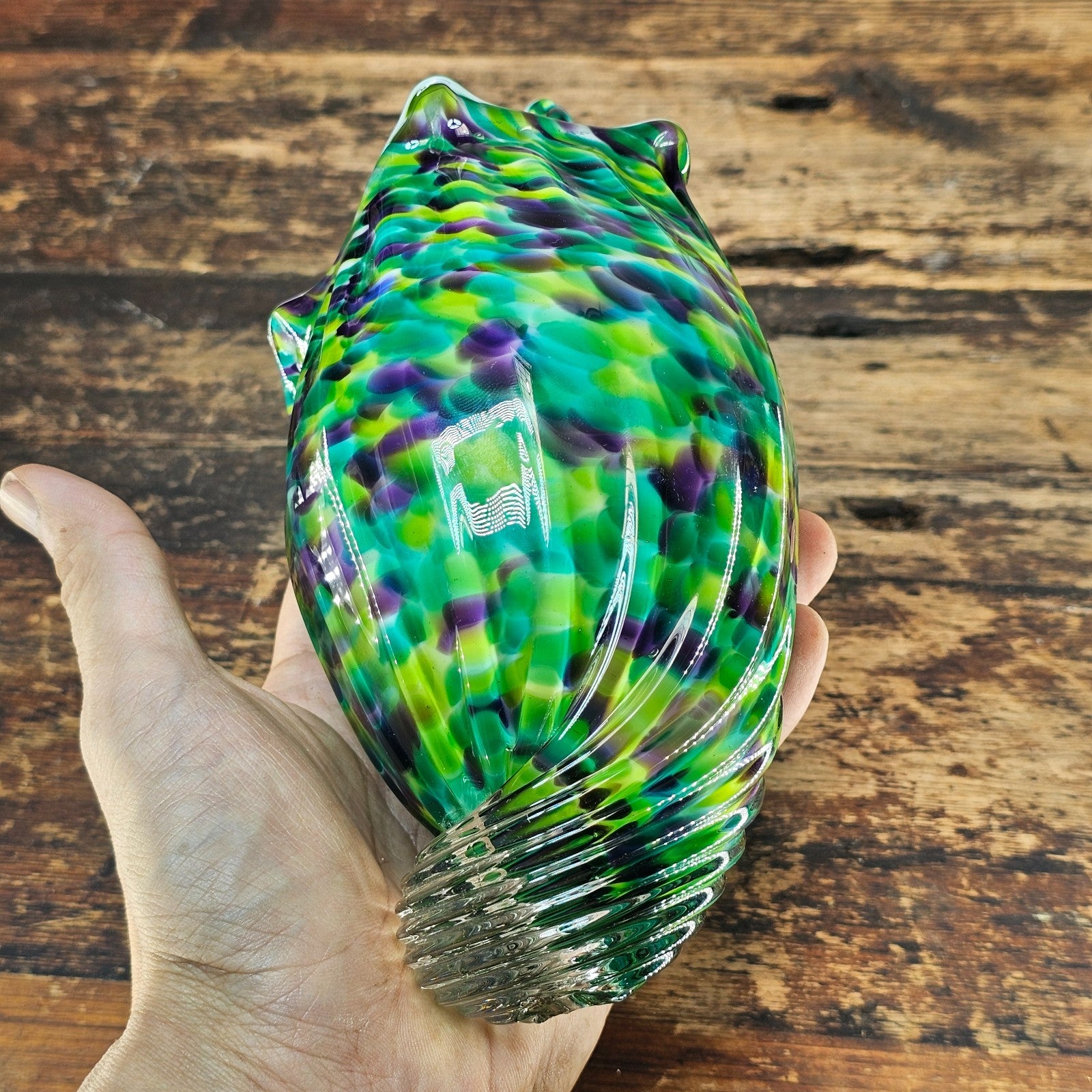 David Smith Blowing Sands Studio Art Glass Conch Shell Sculpture