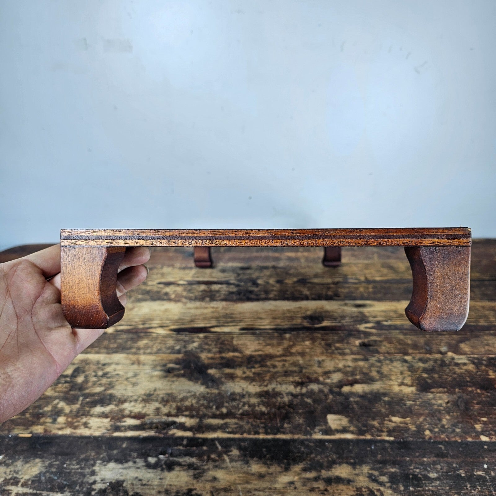 Japanese Wooden Ikebana Vase Bonsai Display Stand With Legs