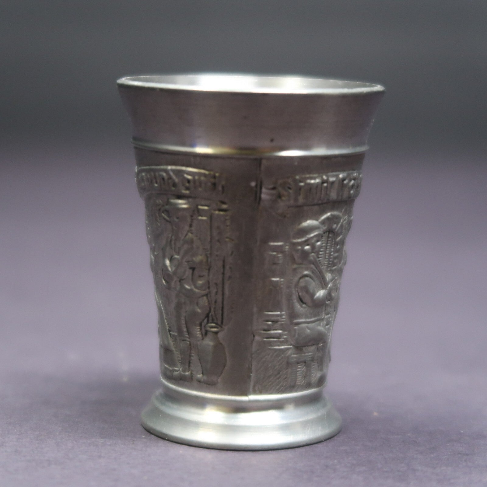 German BMF ZINN 95% Pewter Shot Glass Oktoberfest H 2"