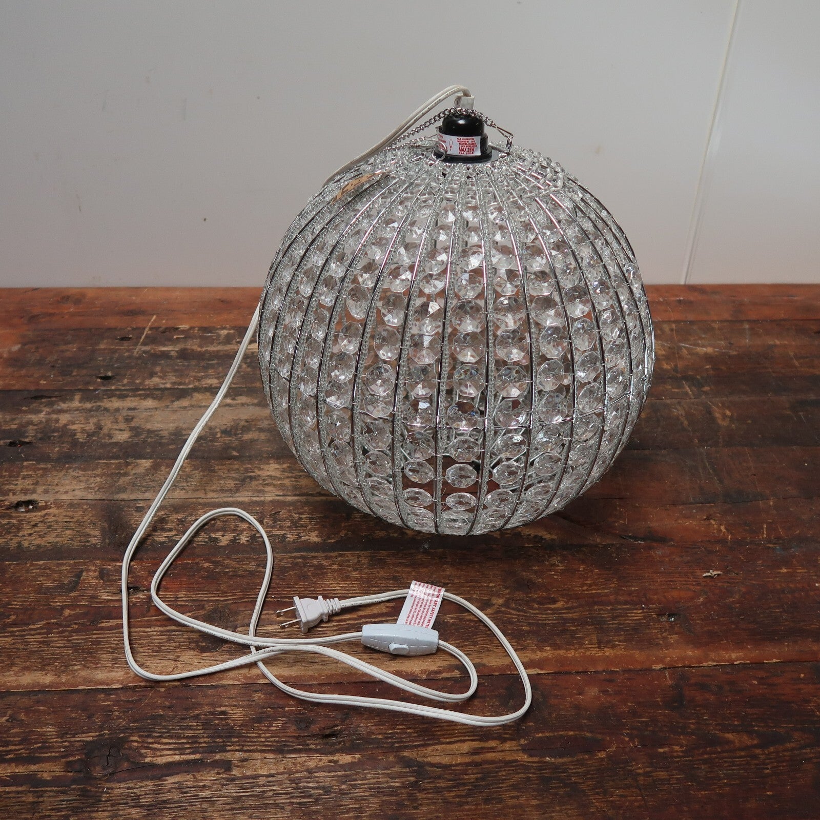 Faceted Beads Globe Pendant Light Dia 14" x 14"