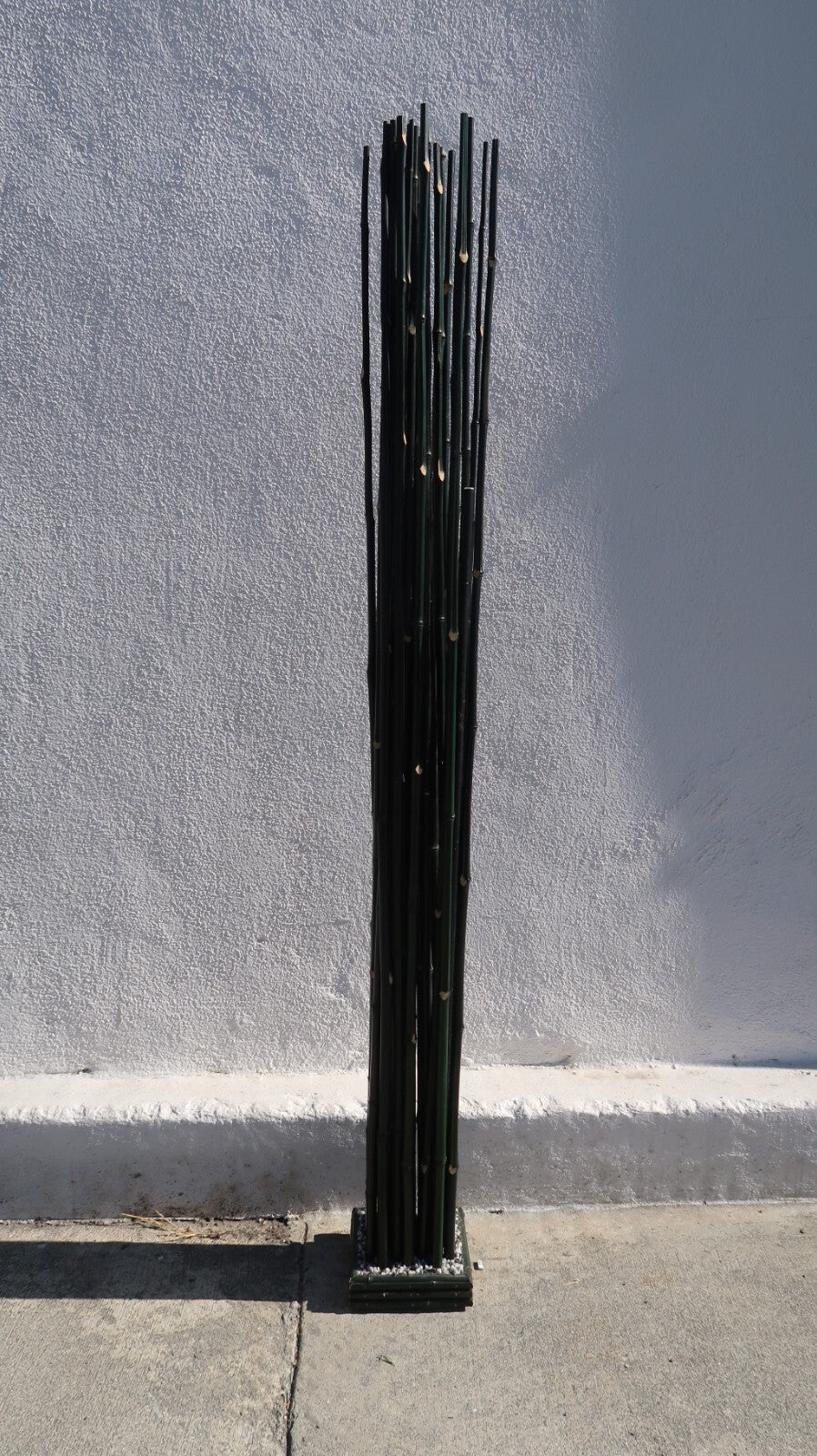 Dried Bamboo Bundle with Square Stand Bamboo Stick Decor 7" x 7" x H 63"