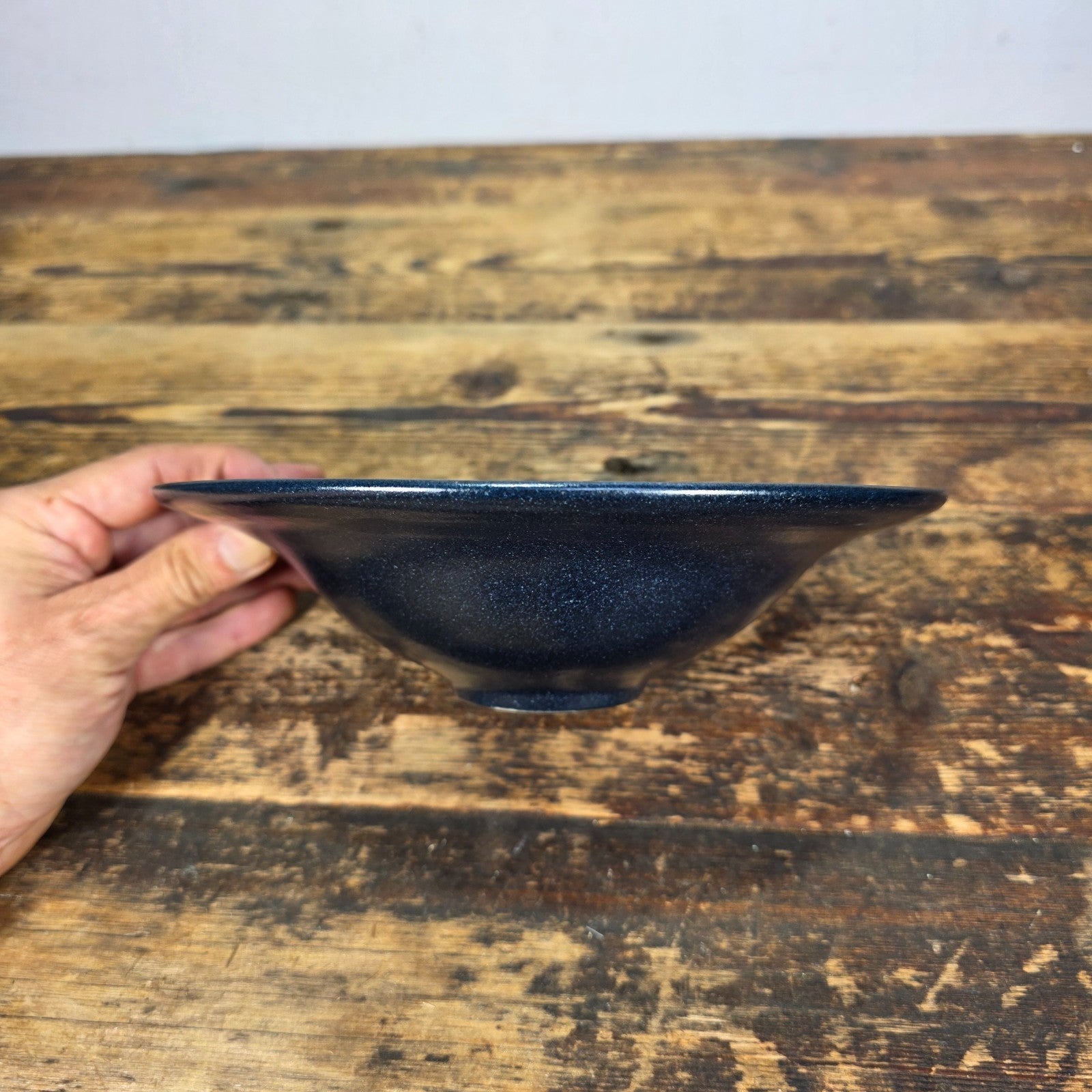 Ann Mallory California Studio Pottery Dessert/Pasta Bowls Set of 5 Blue Speckle