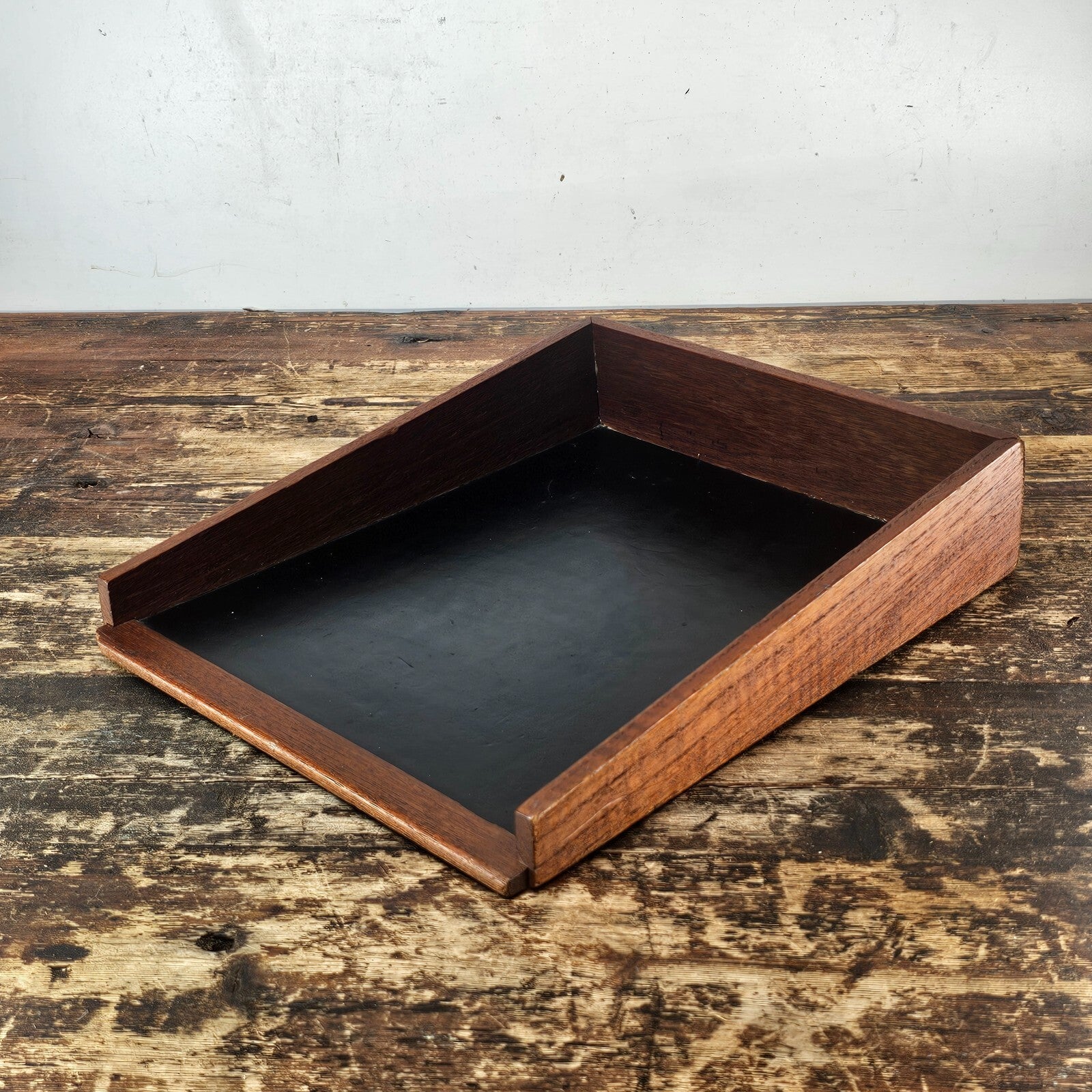 Jens Risom Style Vintage Walnut Letter Tray (1950s-1960s)