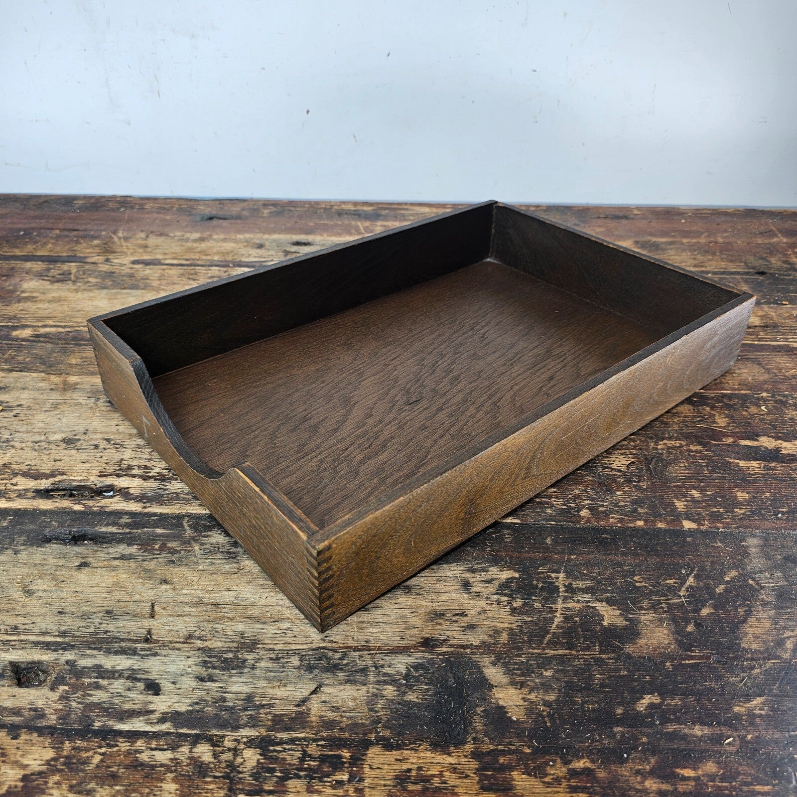 Vintage Hedges Files "The Line" No. 1722 Oak Wood Paper Tray