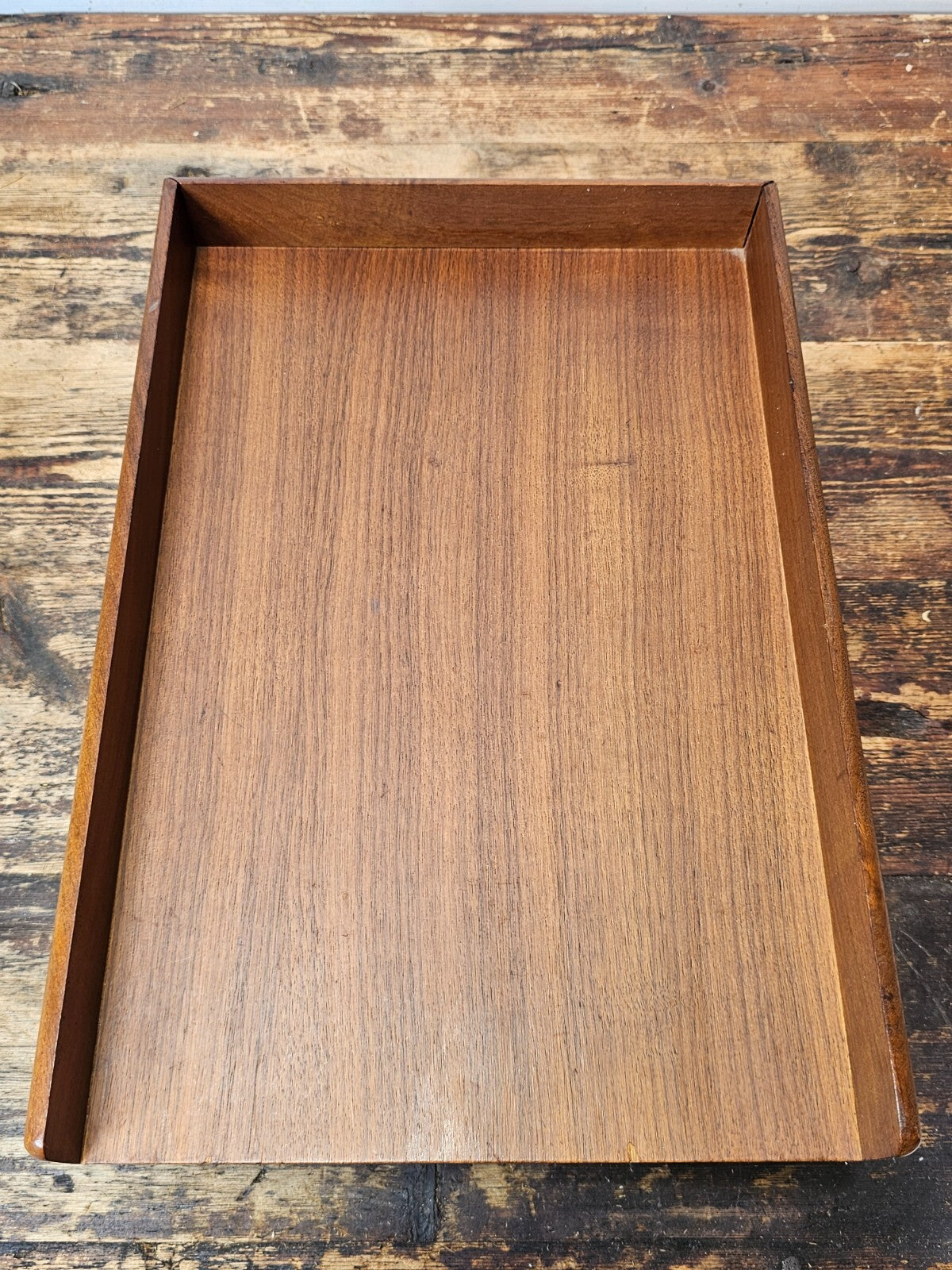 Carver Wood Products Solid Wood 2-Tier Desk Tray Set Mid-Century Modern