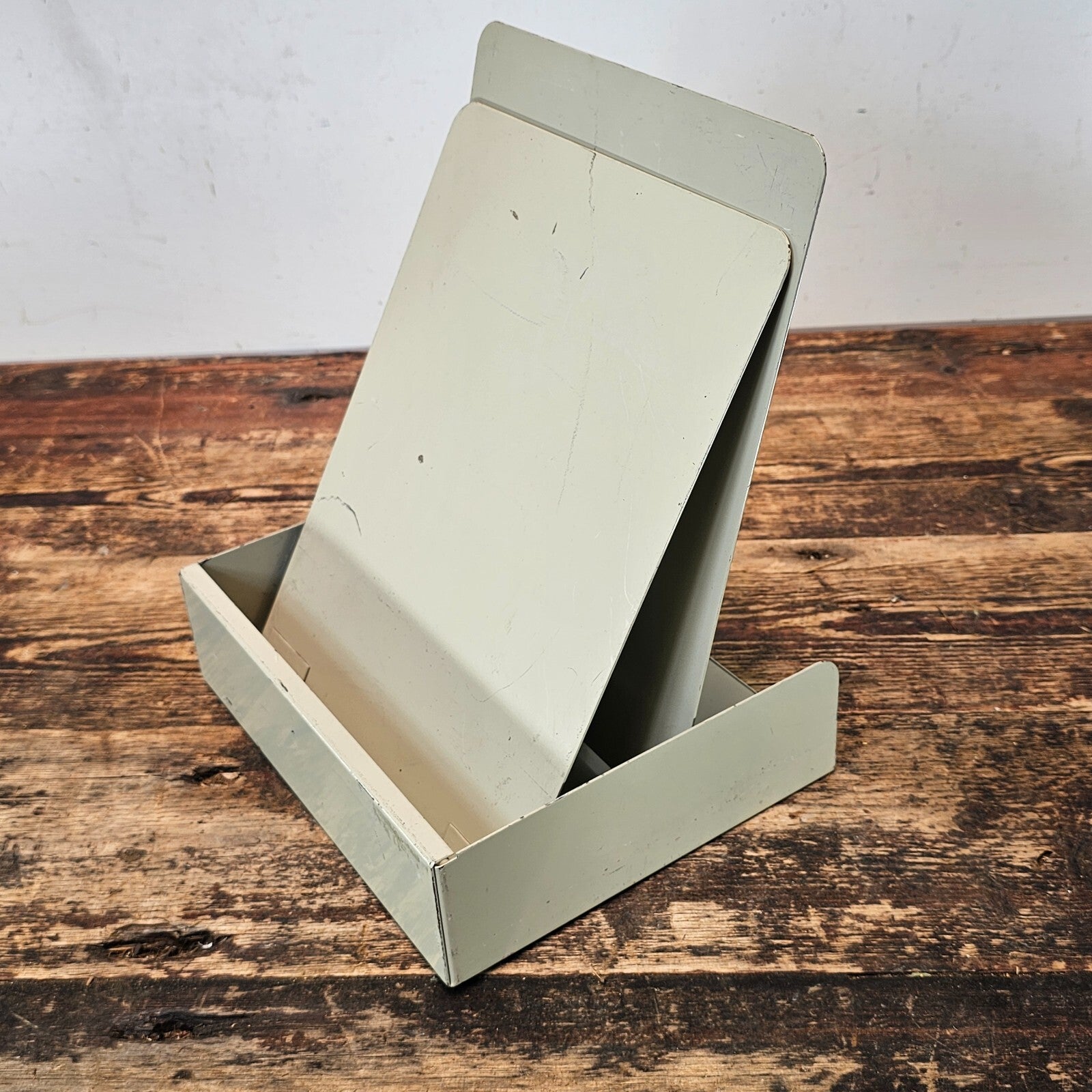 Vintage Mid-Century Metal File Organizer in Light Beige