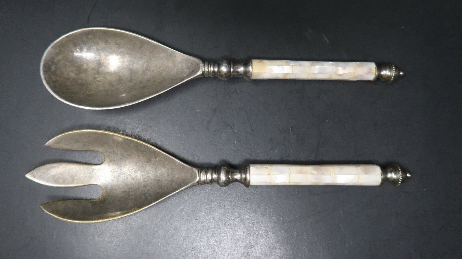 Vintage Silverplate Salad Server Set Fork & Spoon (Sold As Is)