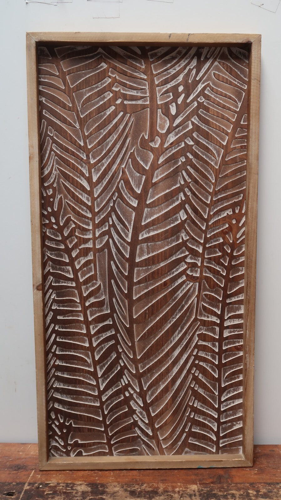Leaf Design Wood Wall Decor 31" H x W 16" x 1" D