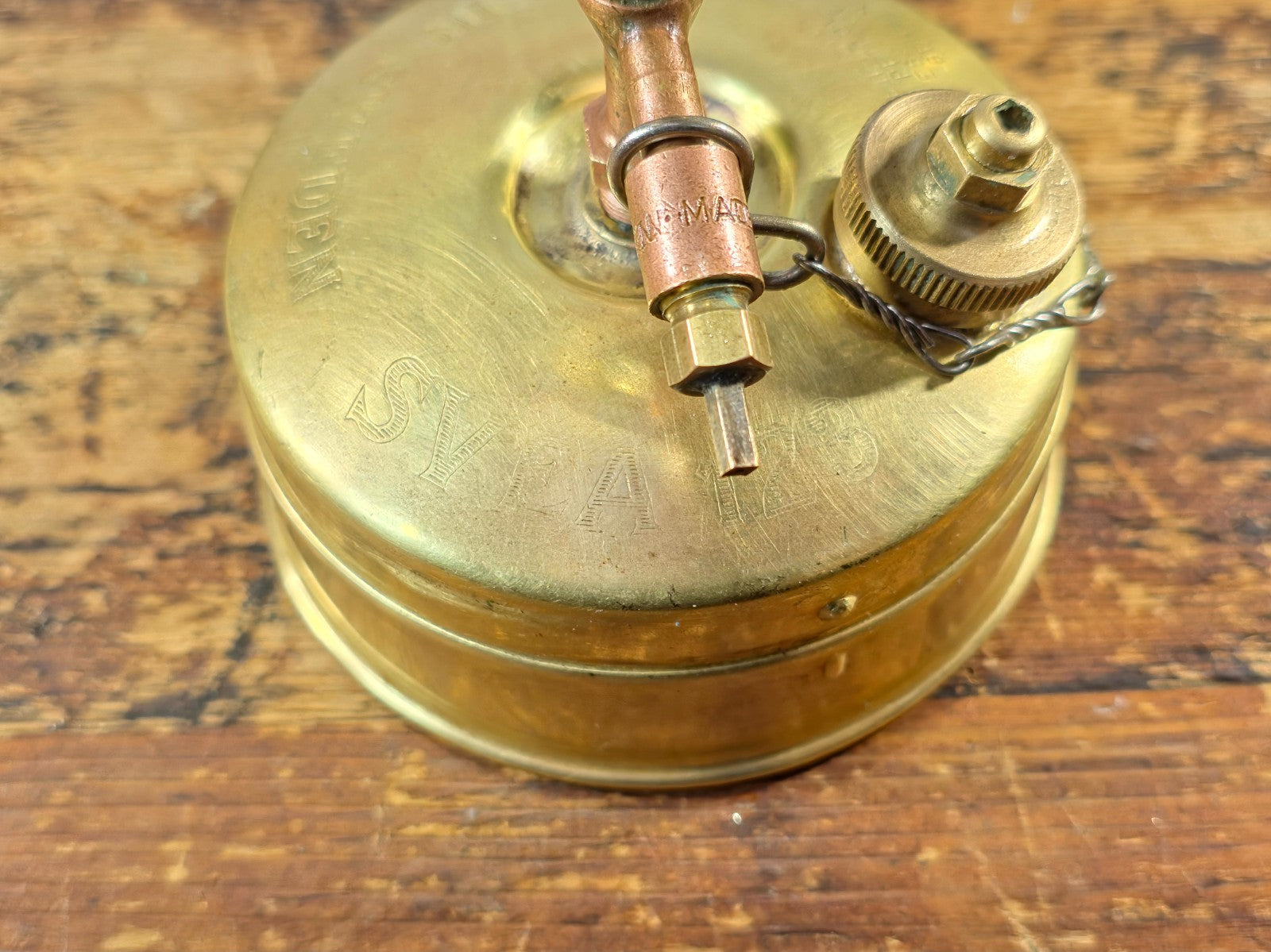 Vintage SVEA 123 brass camping stove — made in Sweden.