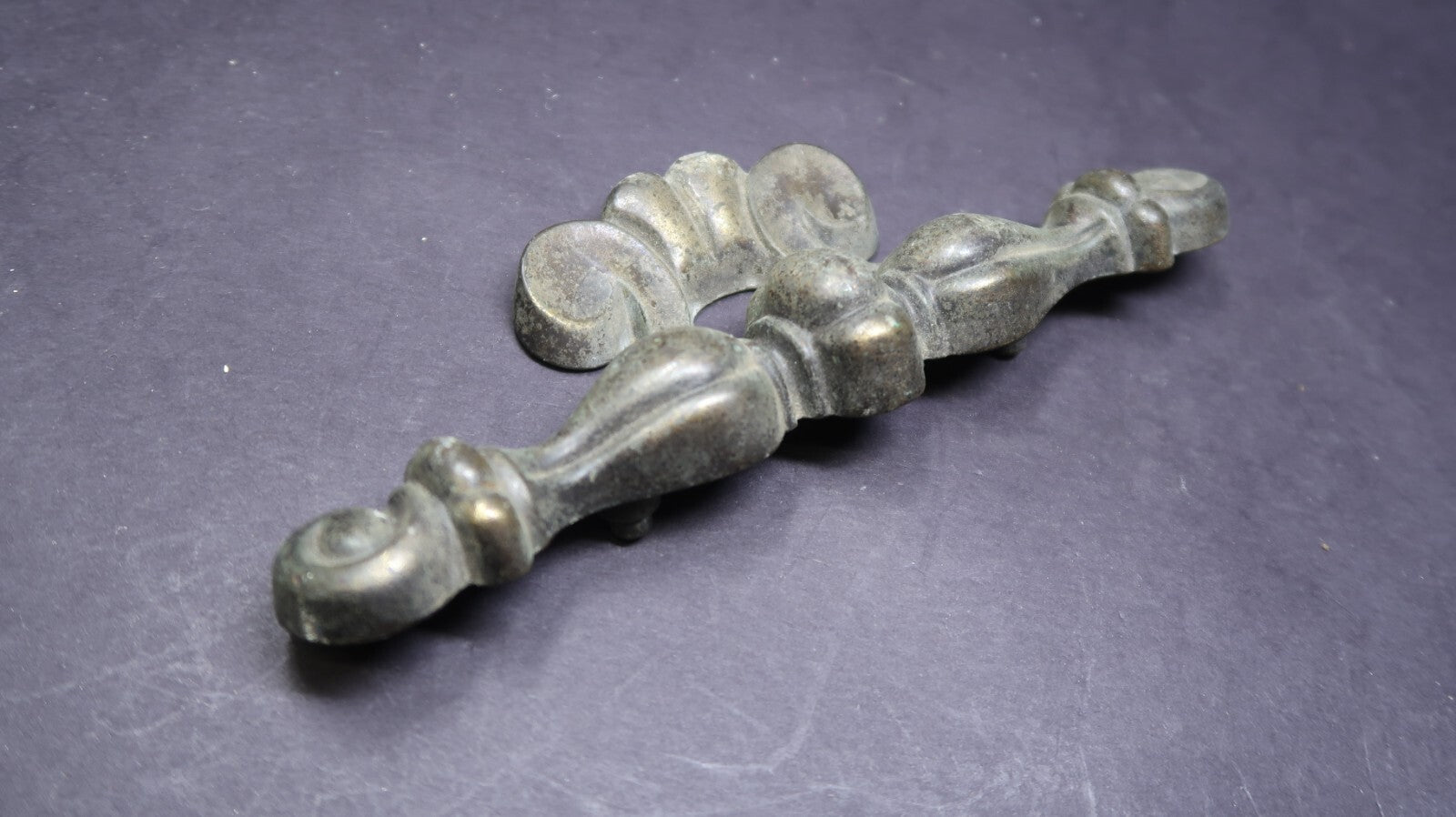 Ornate Victorian Brass Drawer Handle Pull 7" Rustic Vintage (B)