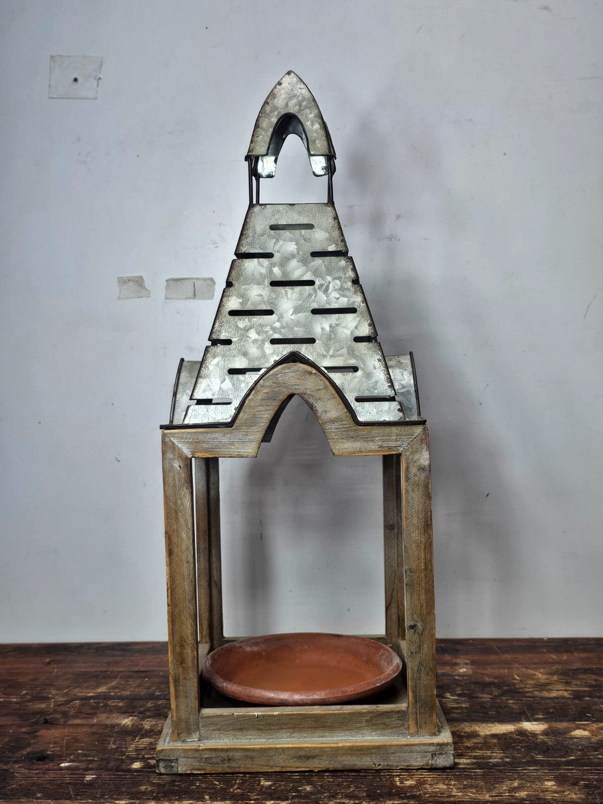 Decorative Candle Holder / Bird Feeder 8.5" x 8.5" x 21.5" H
