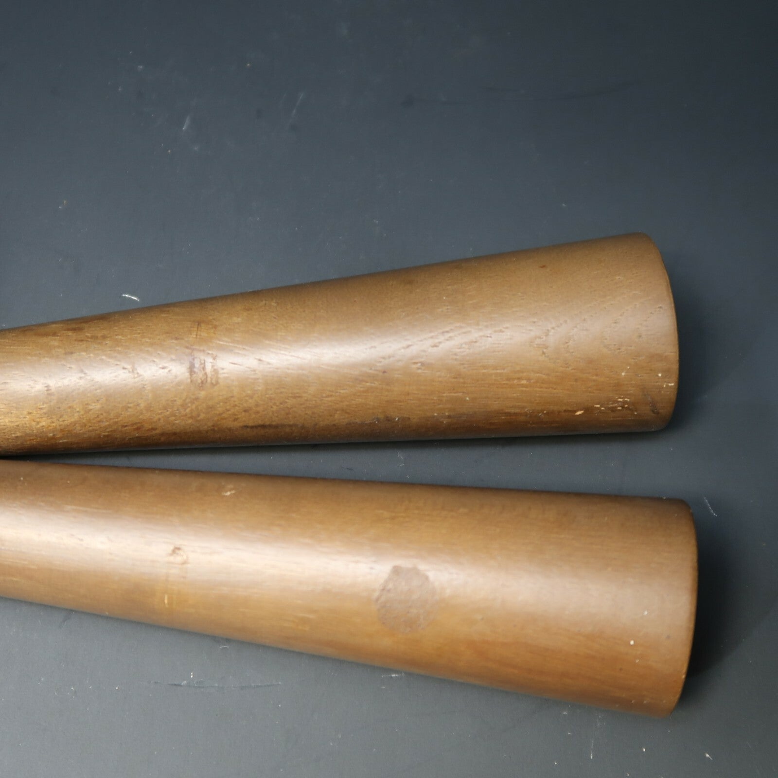 Mid Century Modern Composite Wood Salt & Pepper Shakers H 6.5"