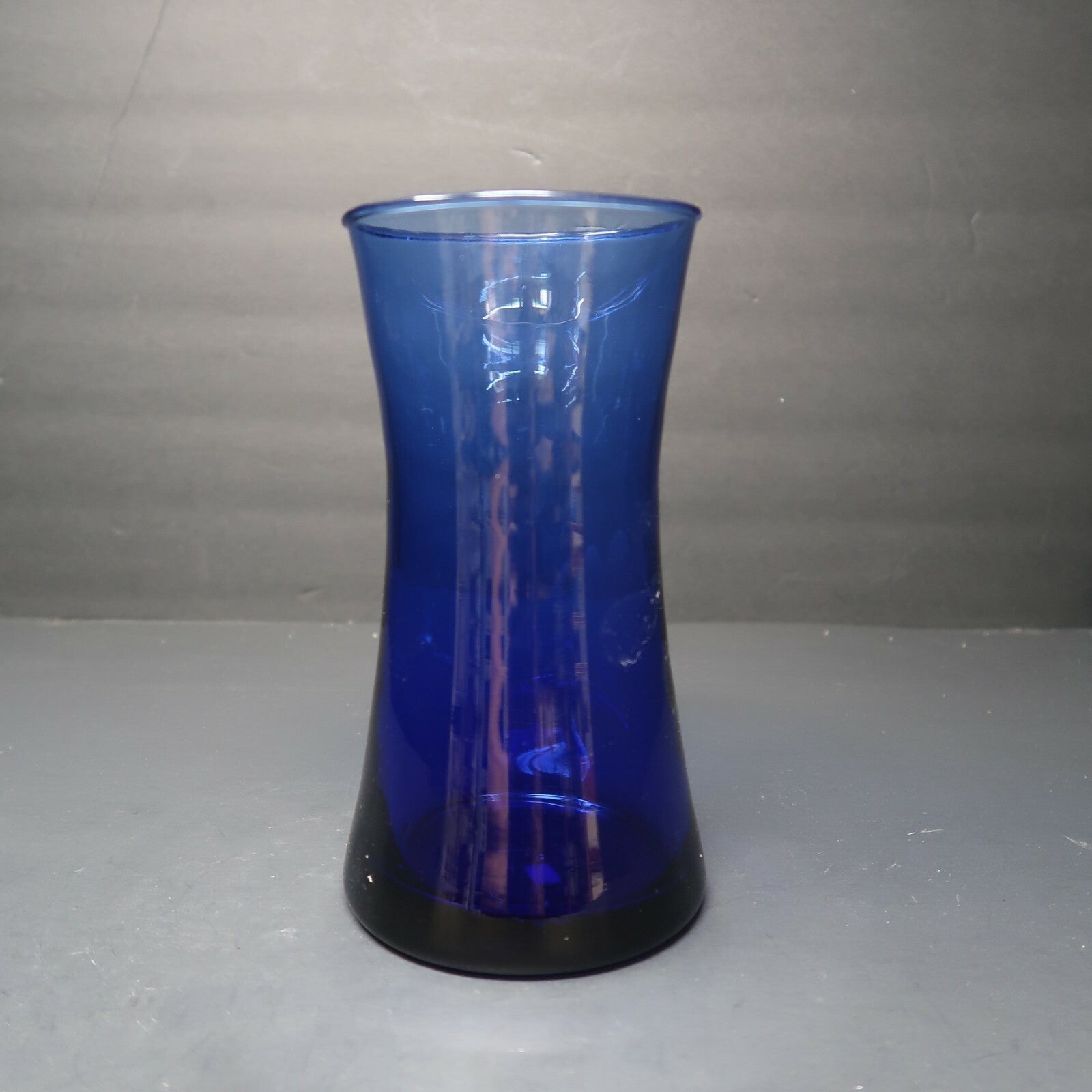 Blue Glass Vase Made In Mexico H 7.5"